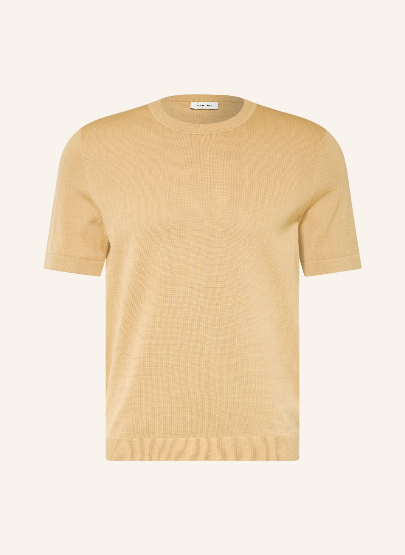 SANDRO Strickshirt mit Seide: HELLBRAUN