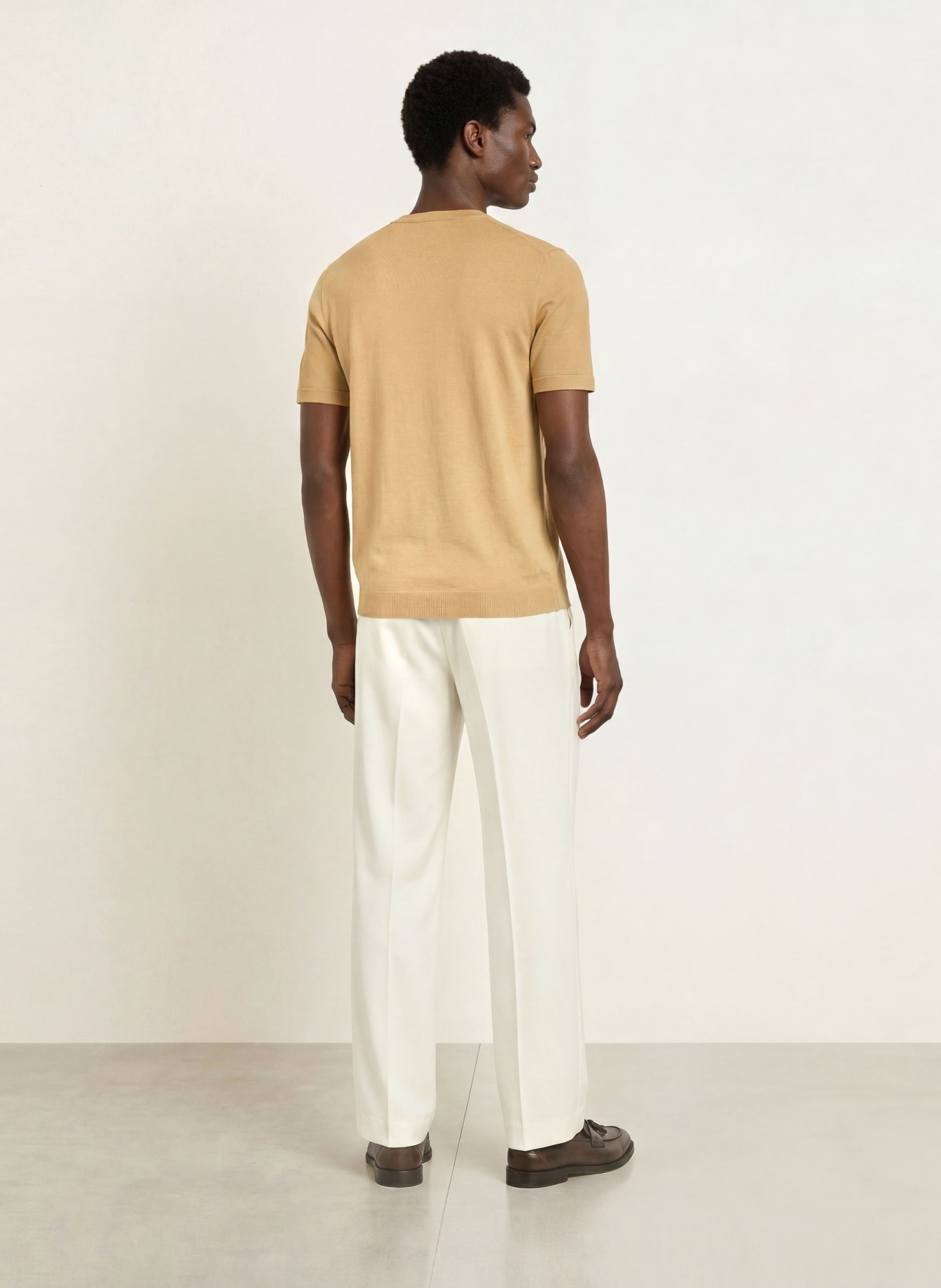 SANDRO Strickshirt mit Seide: HELLBRAUN