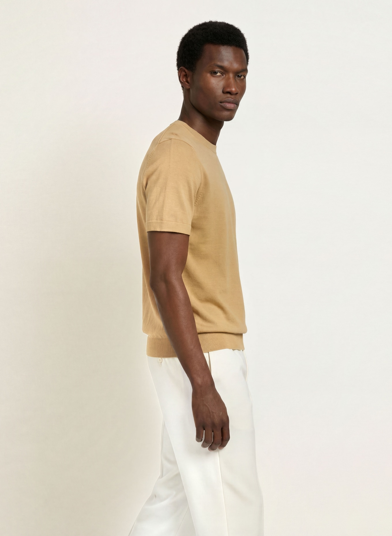 SANDRO Strickshirt mit Seide: HELLBRAUN