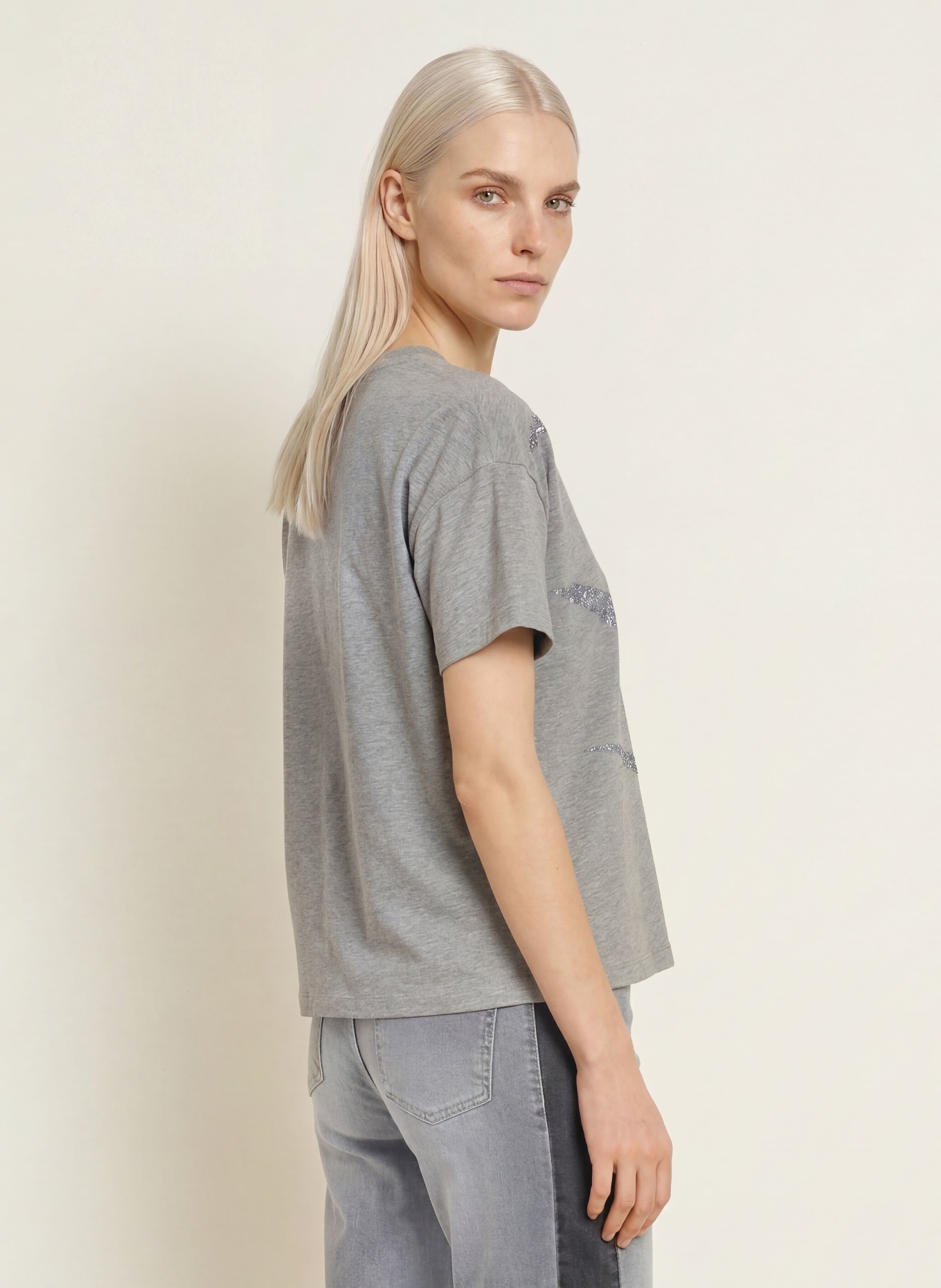 SPORTALM T-Shirt mit Pailletten: GRAU