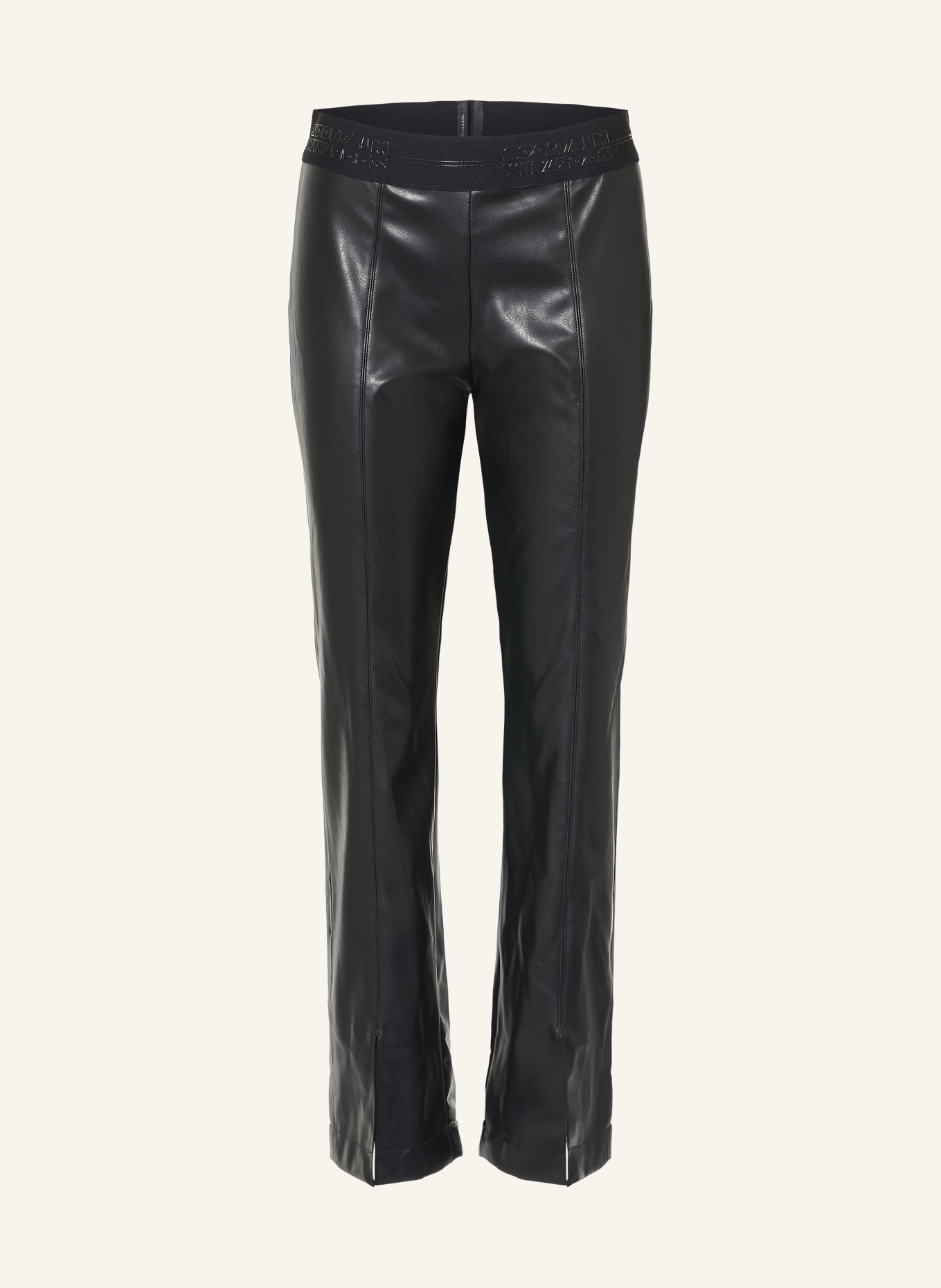 SPORTALM Broek met leerlook: ZWART