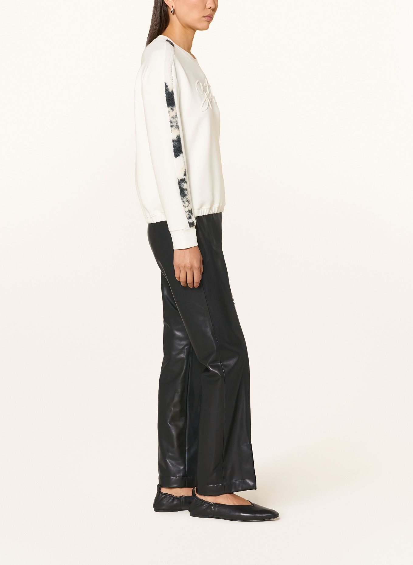 SPORTALM Broek met leerlook: ZWART