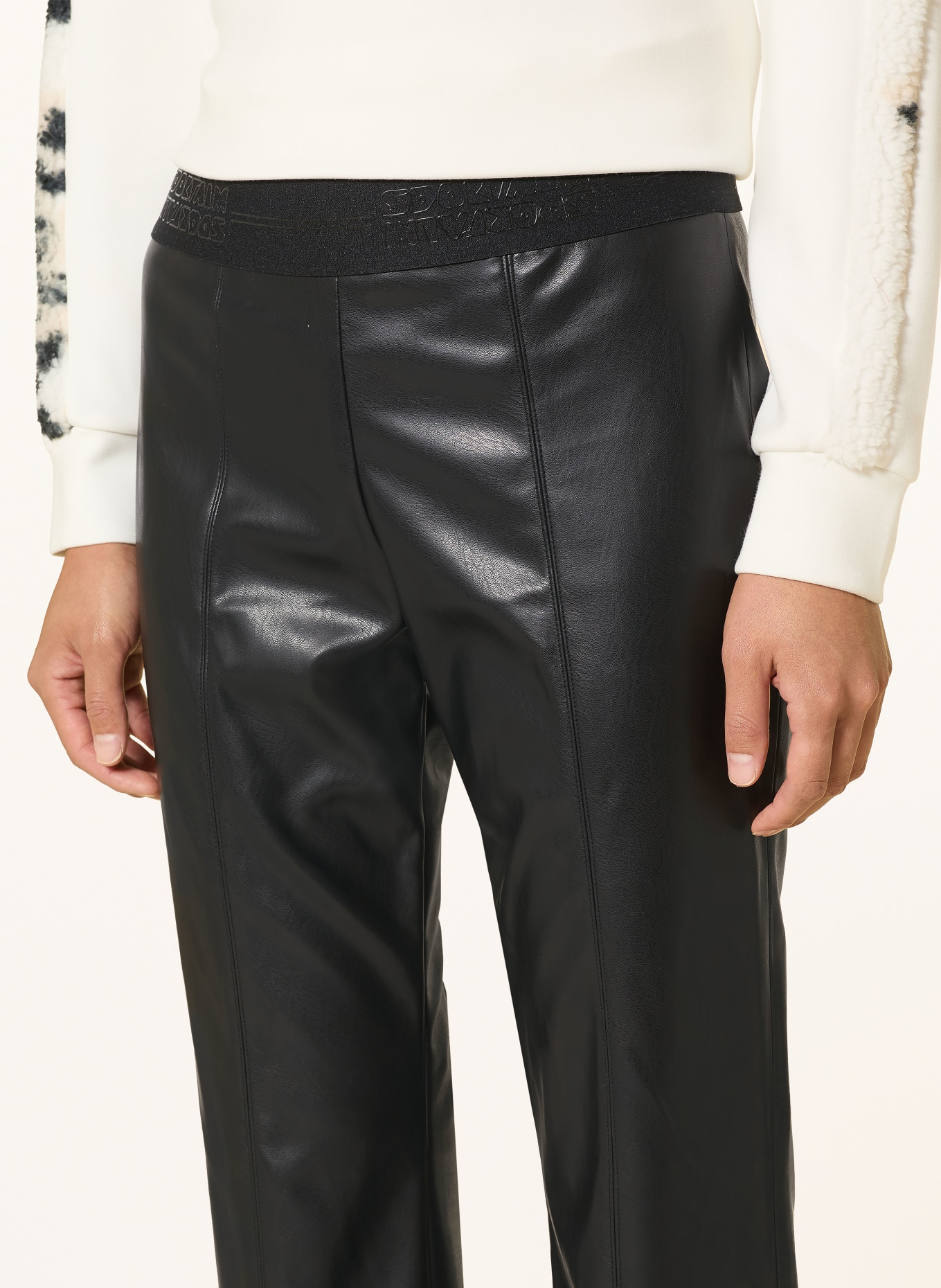 SPORTALM Broek met leerlook: ZWART