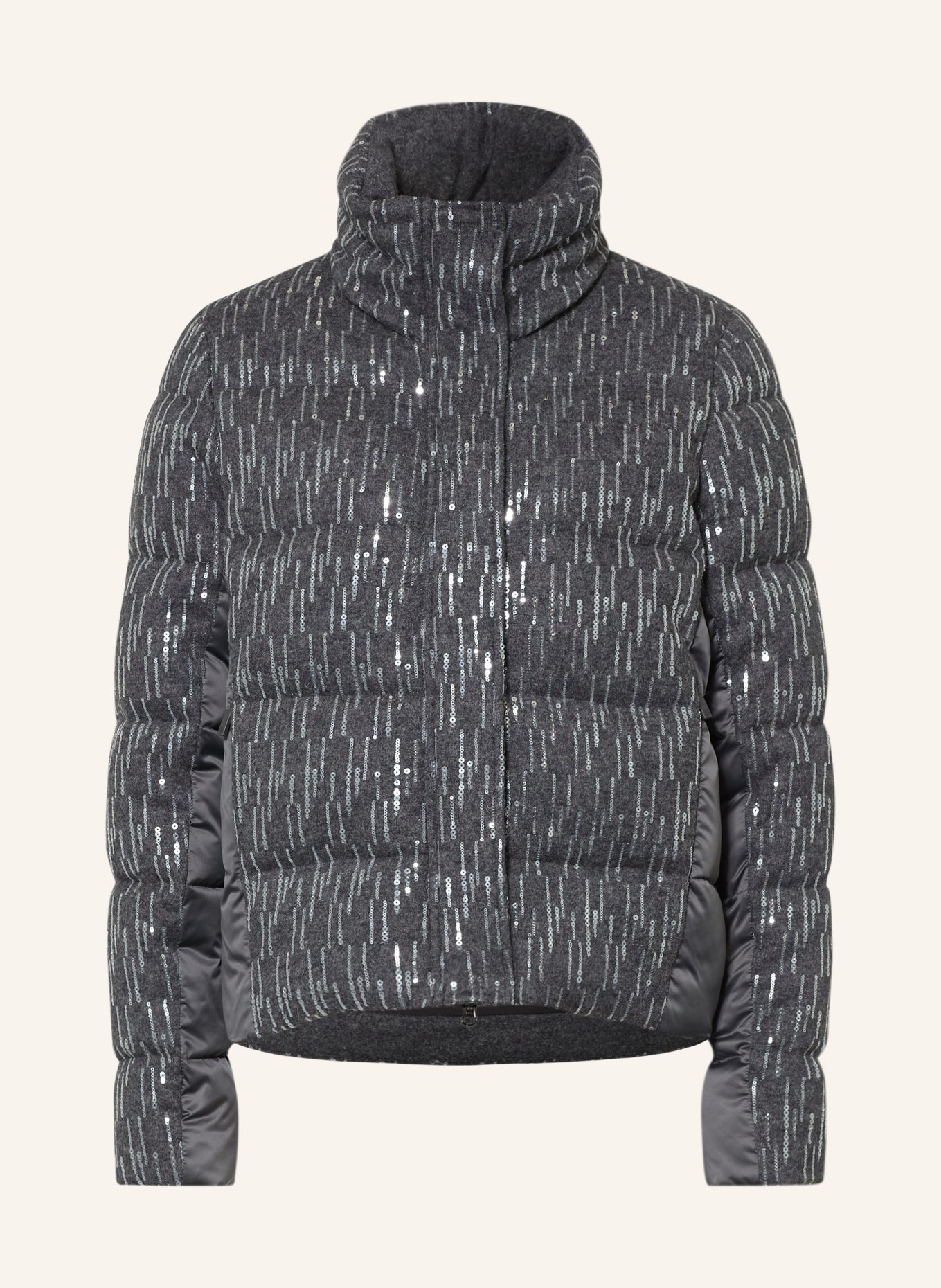 SPORTALM Quilted jacket with sequins in a mix of materials: DARK GRAY / SILVER