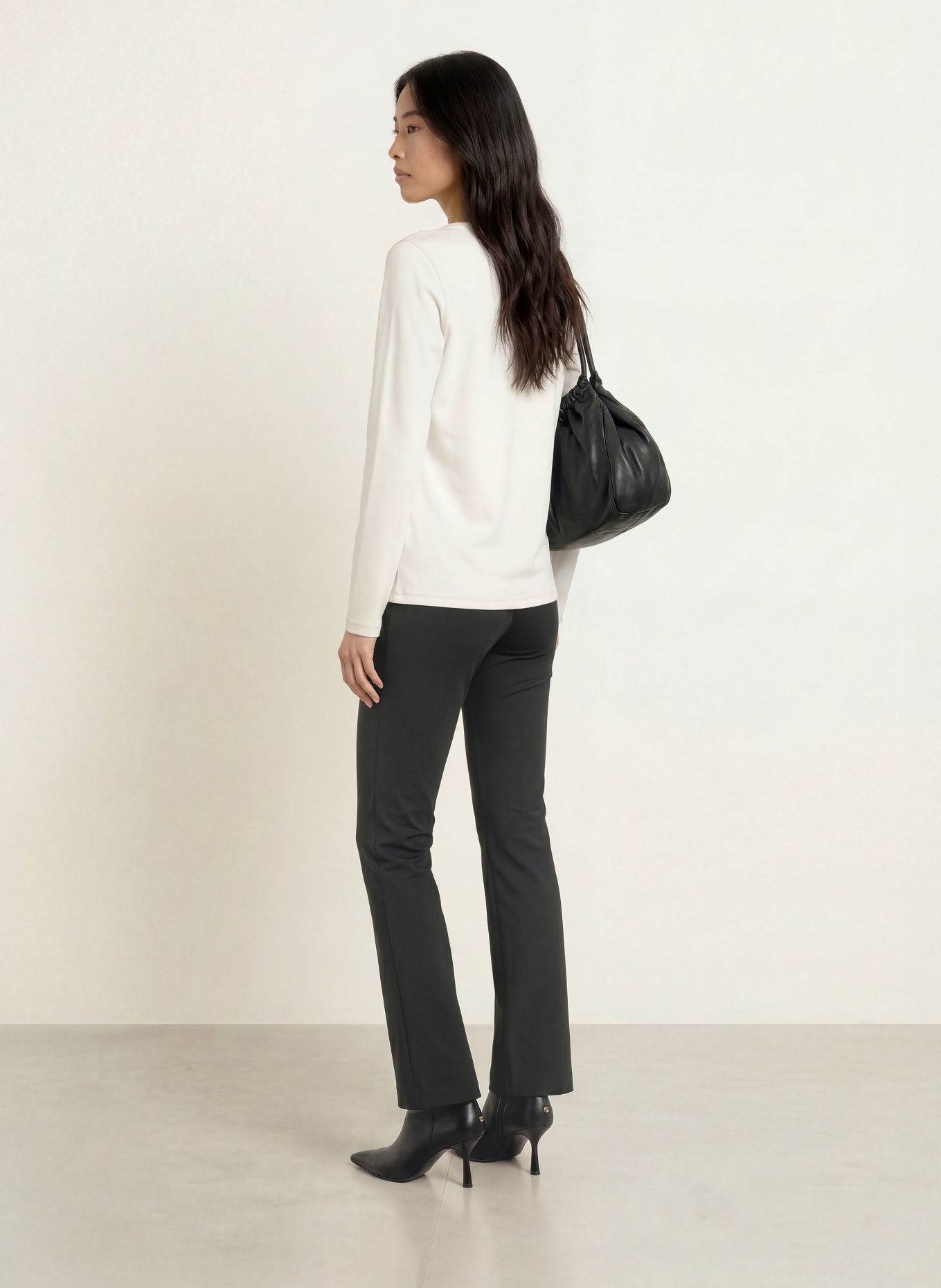 SPORTALM Longsleeve met pailletten: WIT / CAMEL / ZWART