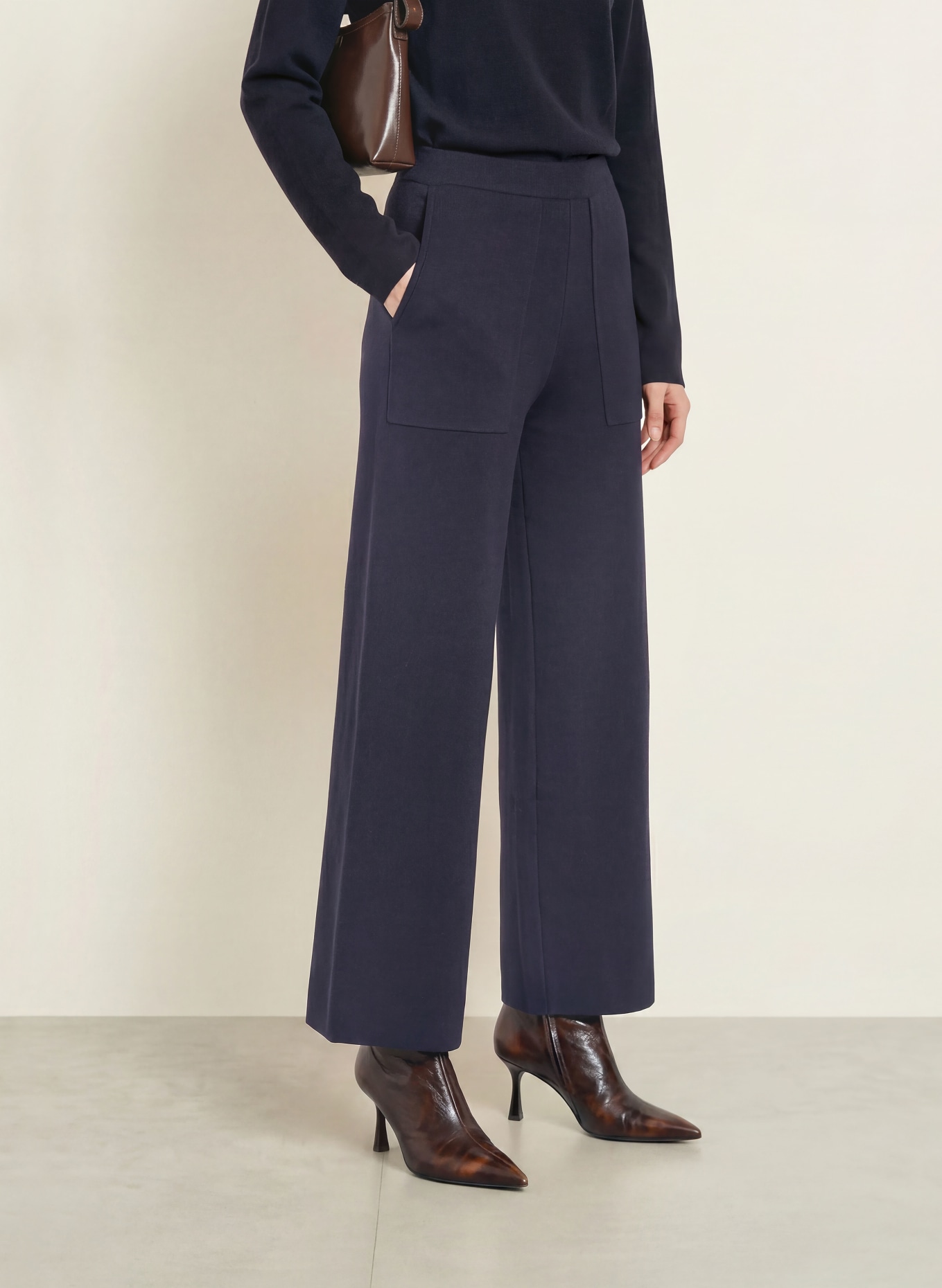 SPORTALM Gebreide broek: DONKERBLAUW