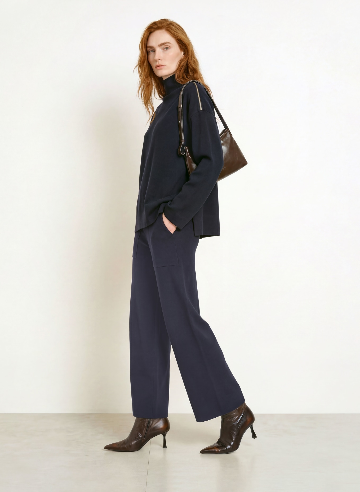 SPORTALM Gebreide broek: DONKERBLAUW
