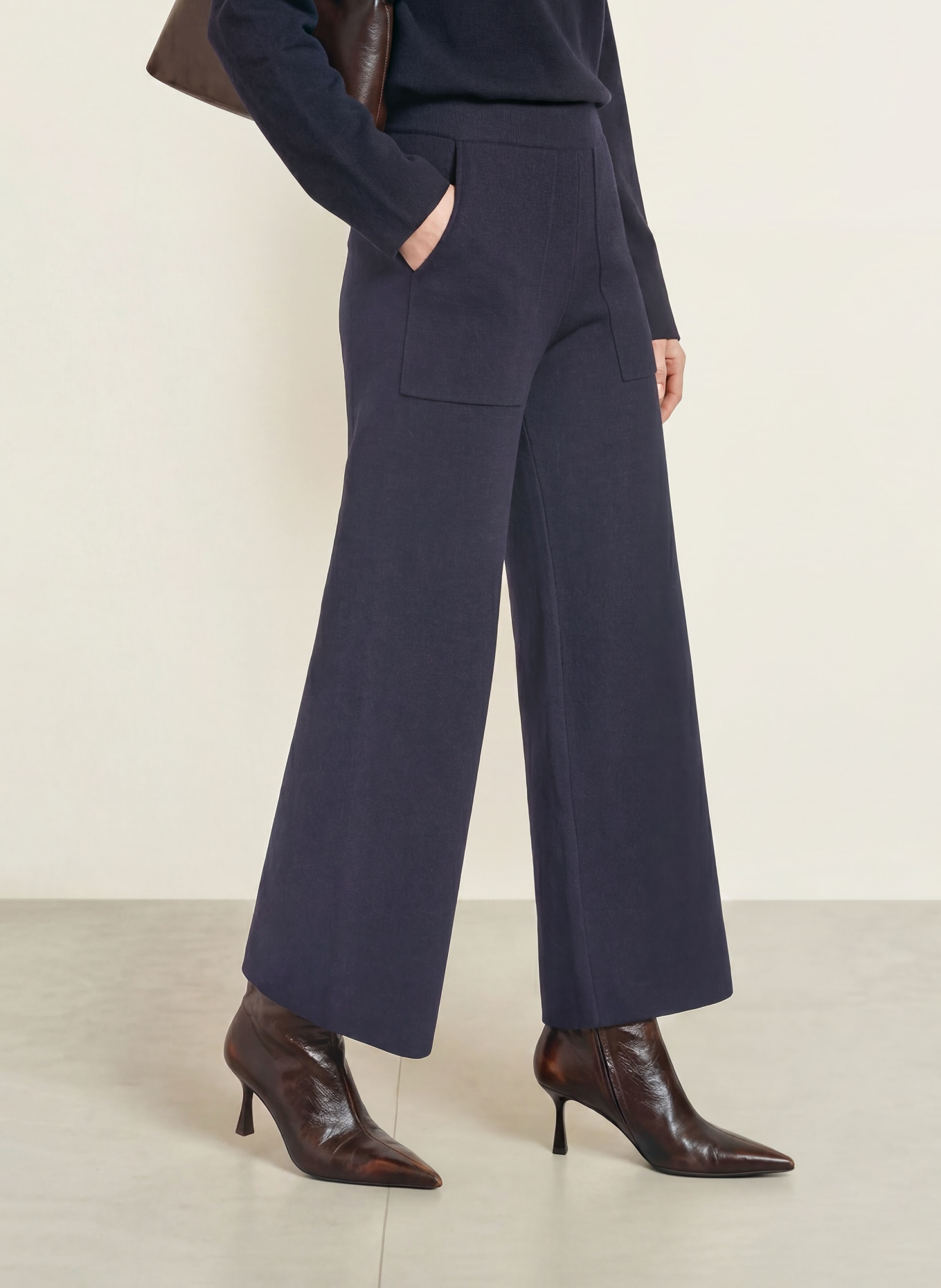 SPORTALM Gebreide broek: DONKERBLAUW