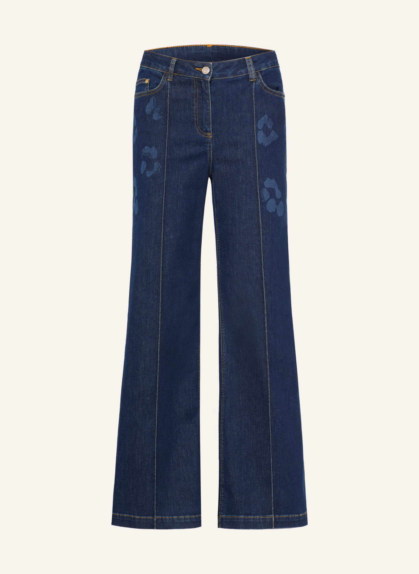 SPORTALM Jeansy flared z kamyczkami ozdobnymi: 2616 Dark Denim (23)