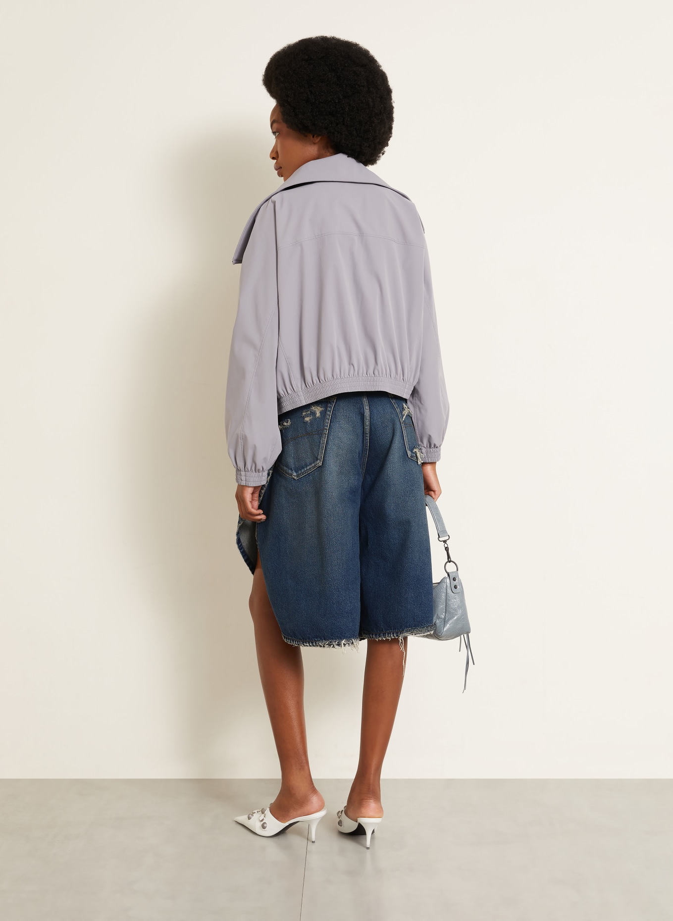 BALENCIAGA TULIPE Bermuda jeans shorts: 4060 DARK OCEAN