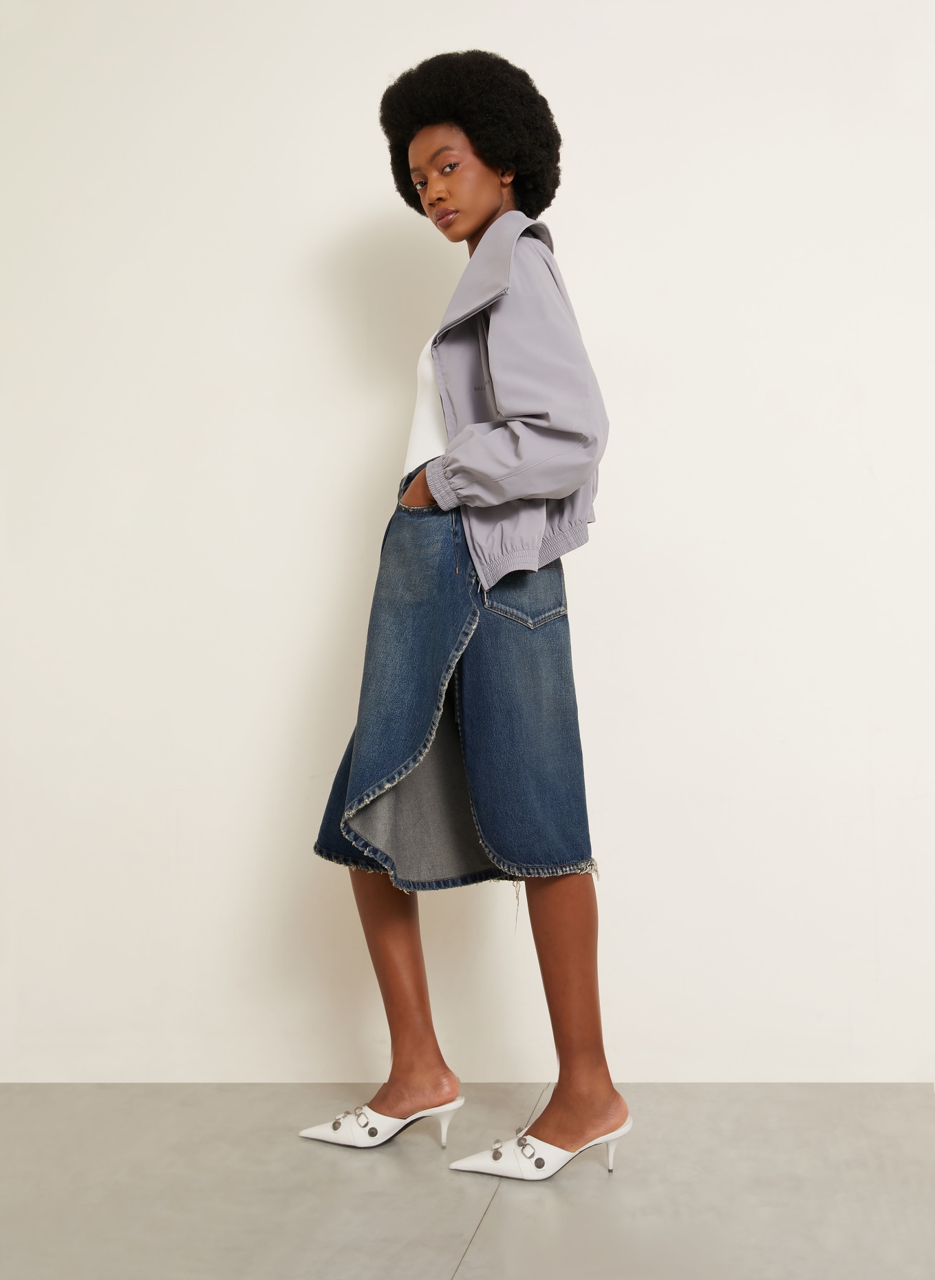 BALENCIAGA TULIPE Bermuda jeans shorts: 4060 DARK OCEAN