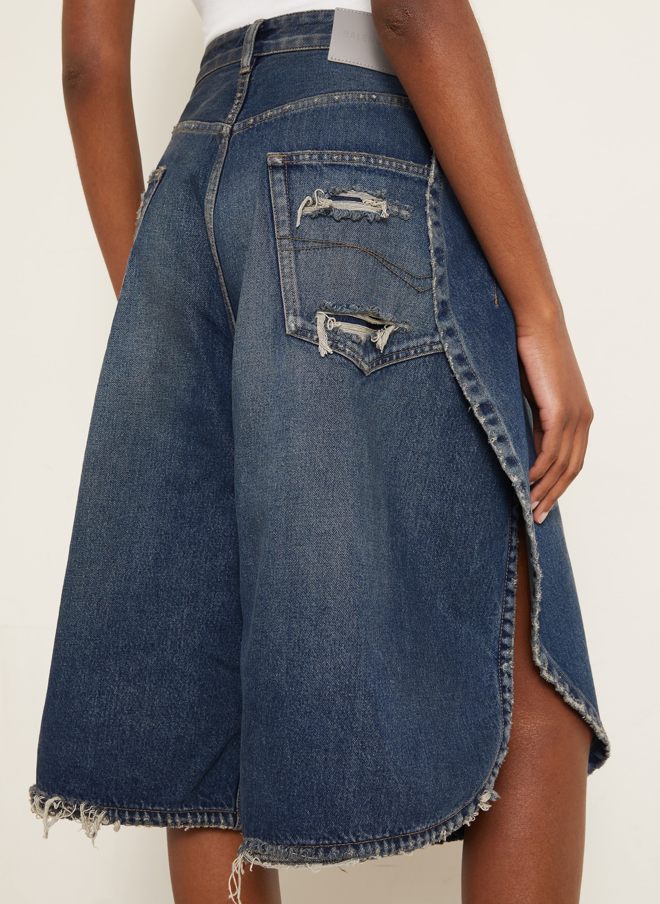 BALENCIAGA TULIPE Bermuda jeans shorts: 4060 DARK OCEAN