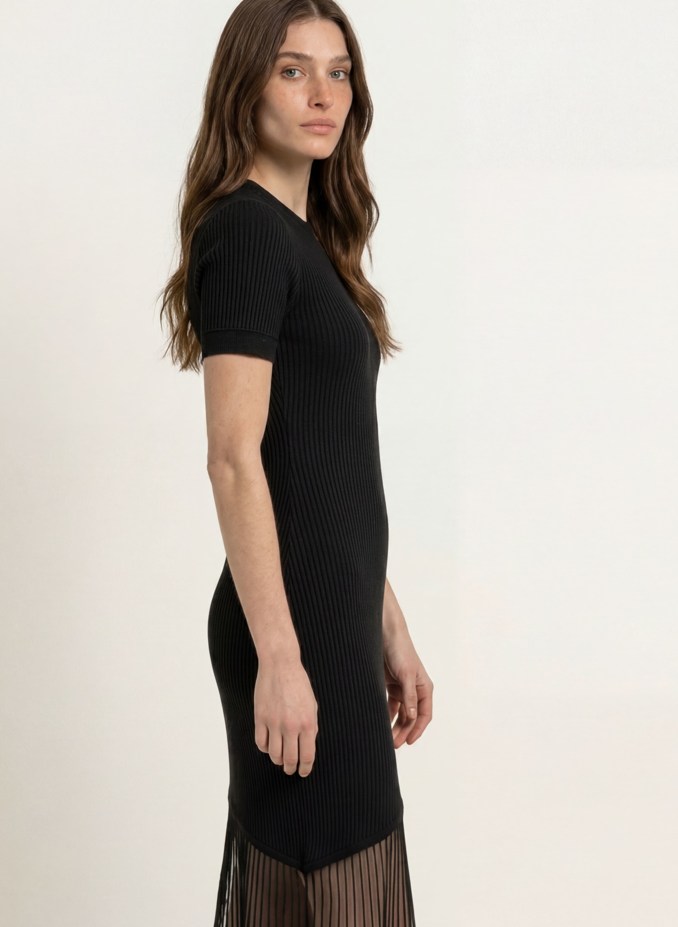 CLAUDIE PIERLOT Kleid im Materialmix: SCHWARZ