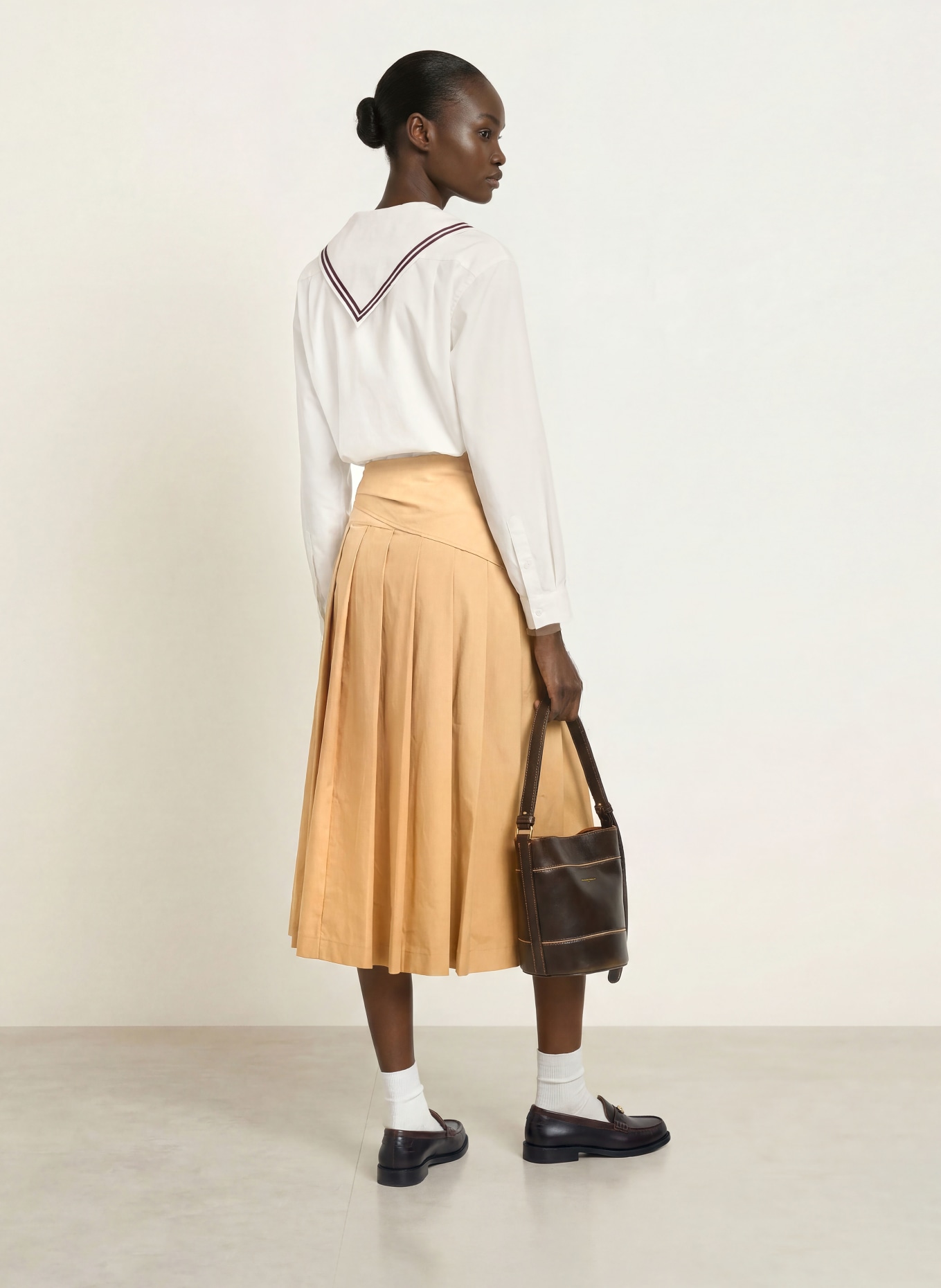 CLAUDIE PIERLOT Hemdbluse mit abnehmbarem Tuch: WEISS