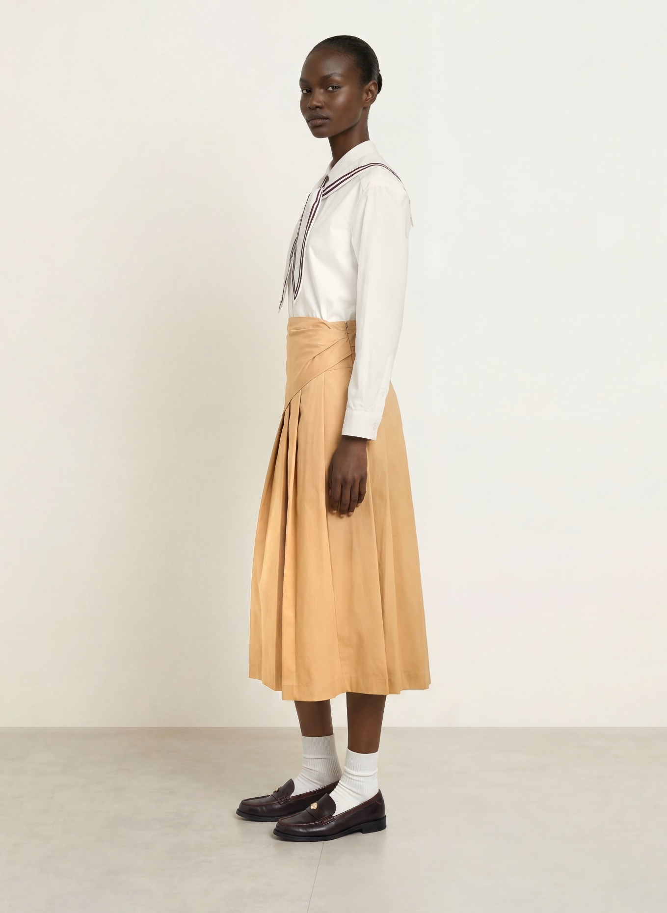 CLAUDIE PIERLOT Hemdbluse mit abnehmbarem Tuch: WEISS