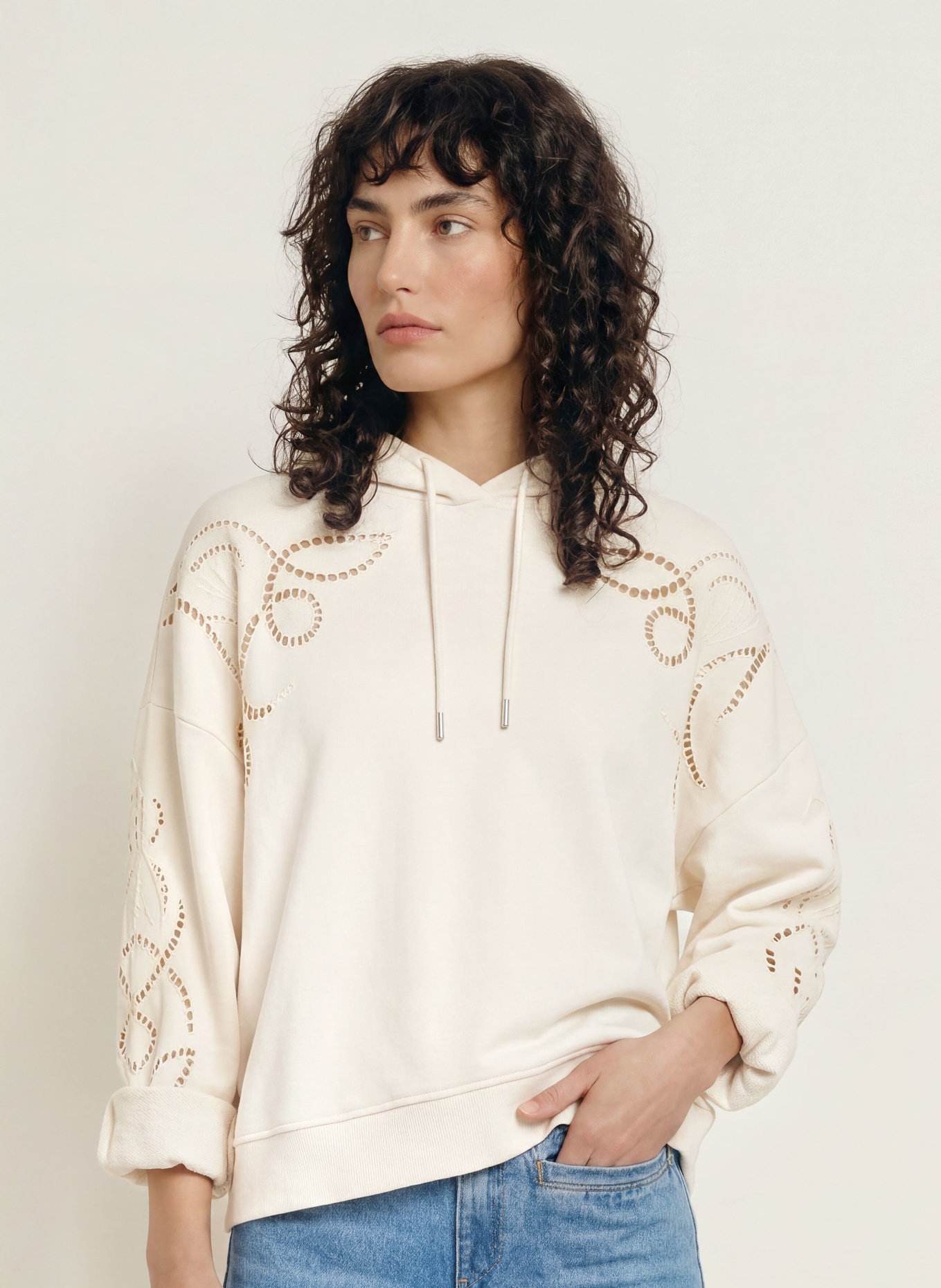 ba&sh Hoodie BENI: ECRU