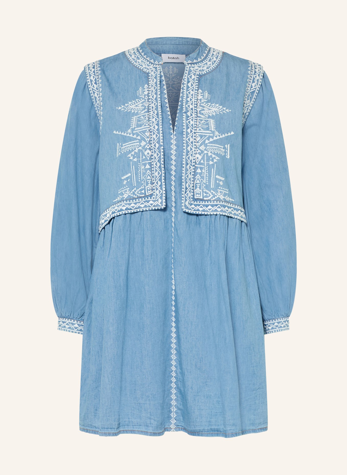 ba&sh Kleid LAENA in Jeansoptik: HELLBLAU