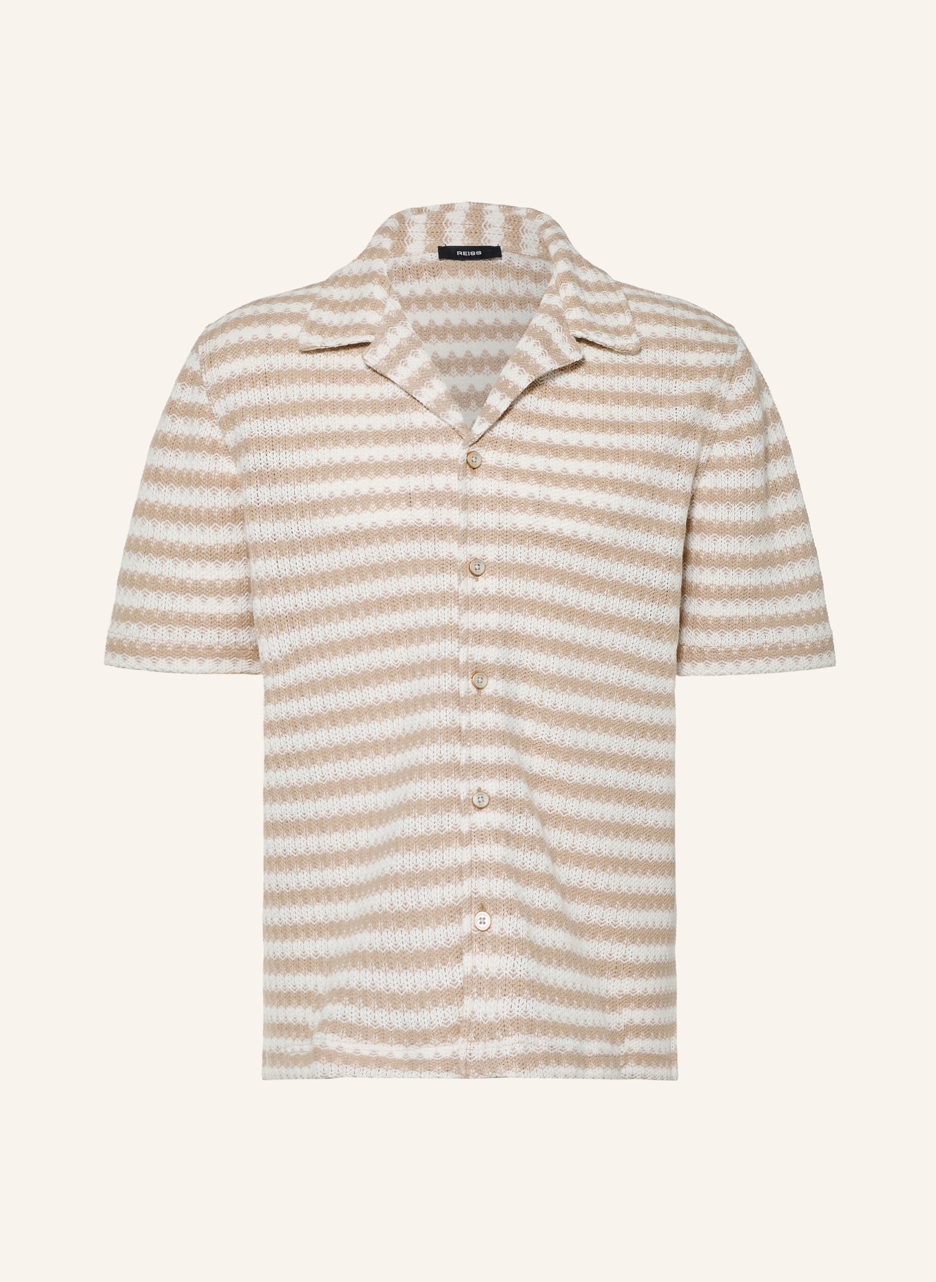 REISS Resort-overhemd ISLAND Comfort Fit: WIT / BEIGE