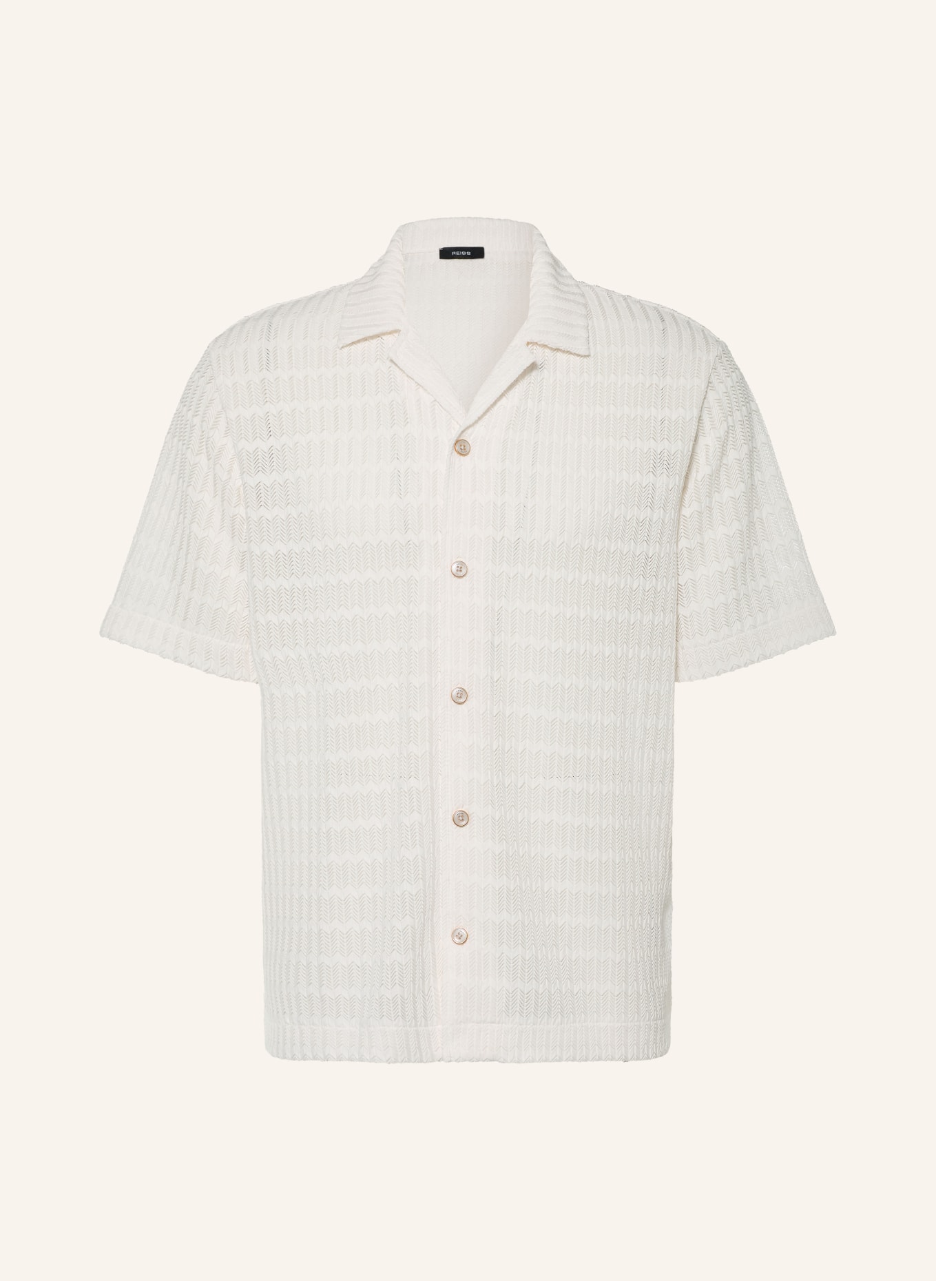 REISS Resorthemd SID Comfort Fit aus Jersey: WEISS