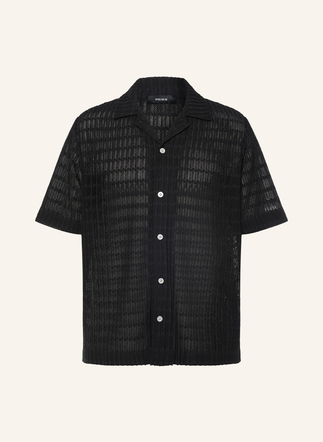 REISS Resort-overhemd SID Comfort Fit van jersey: ZWART