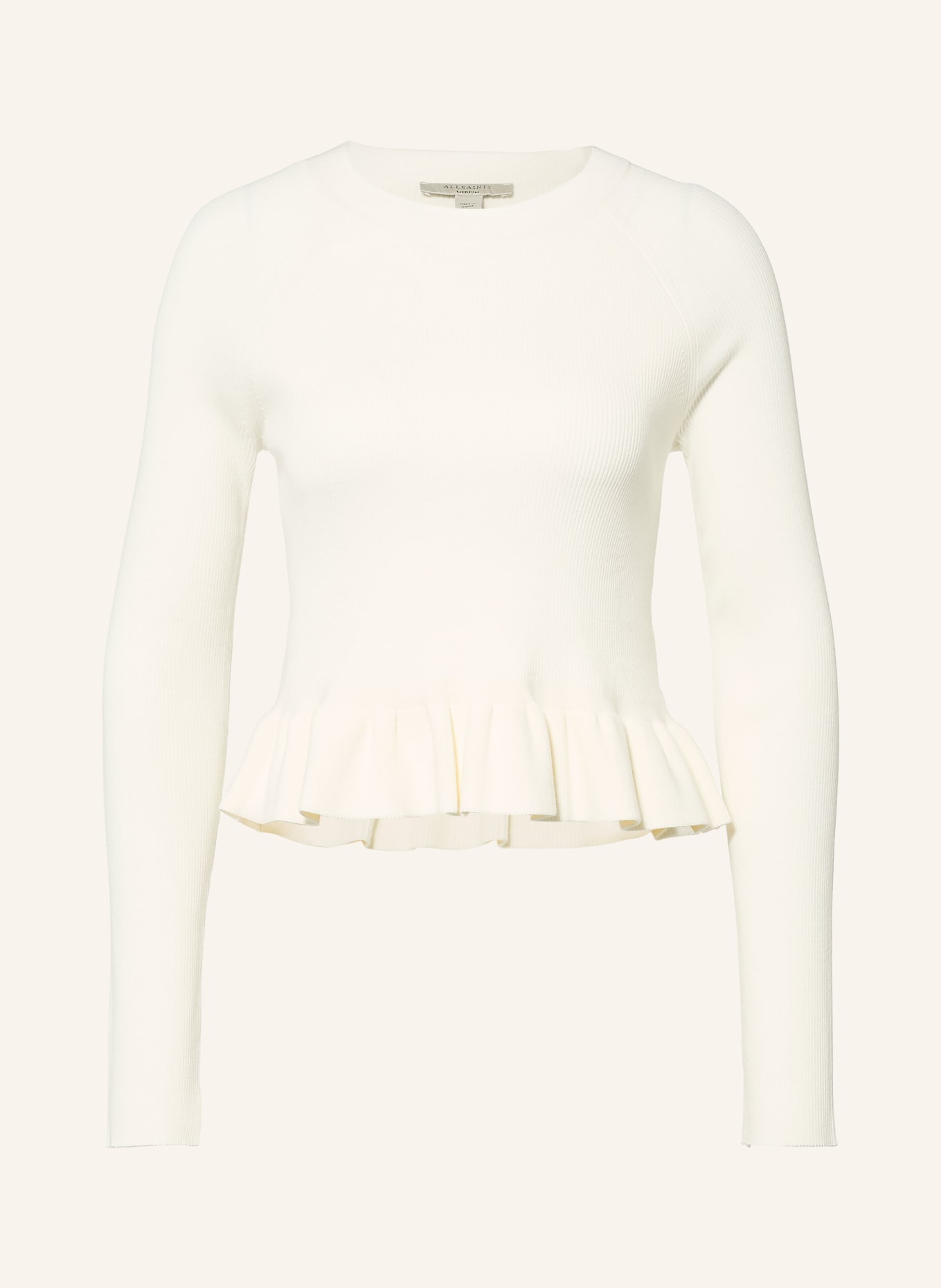 ALLSAINTS Trui JAS met ruches: ECRU