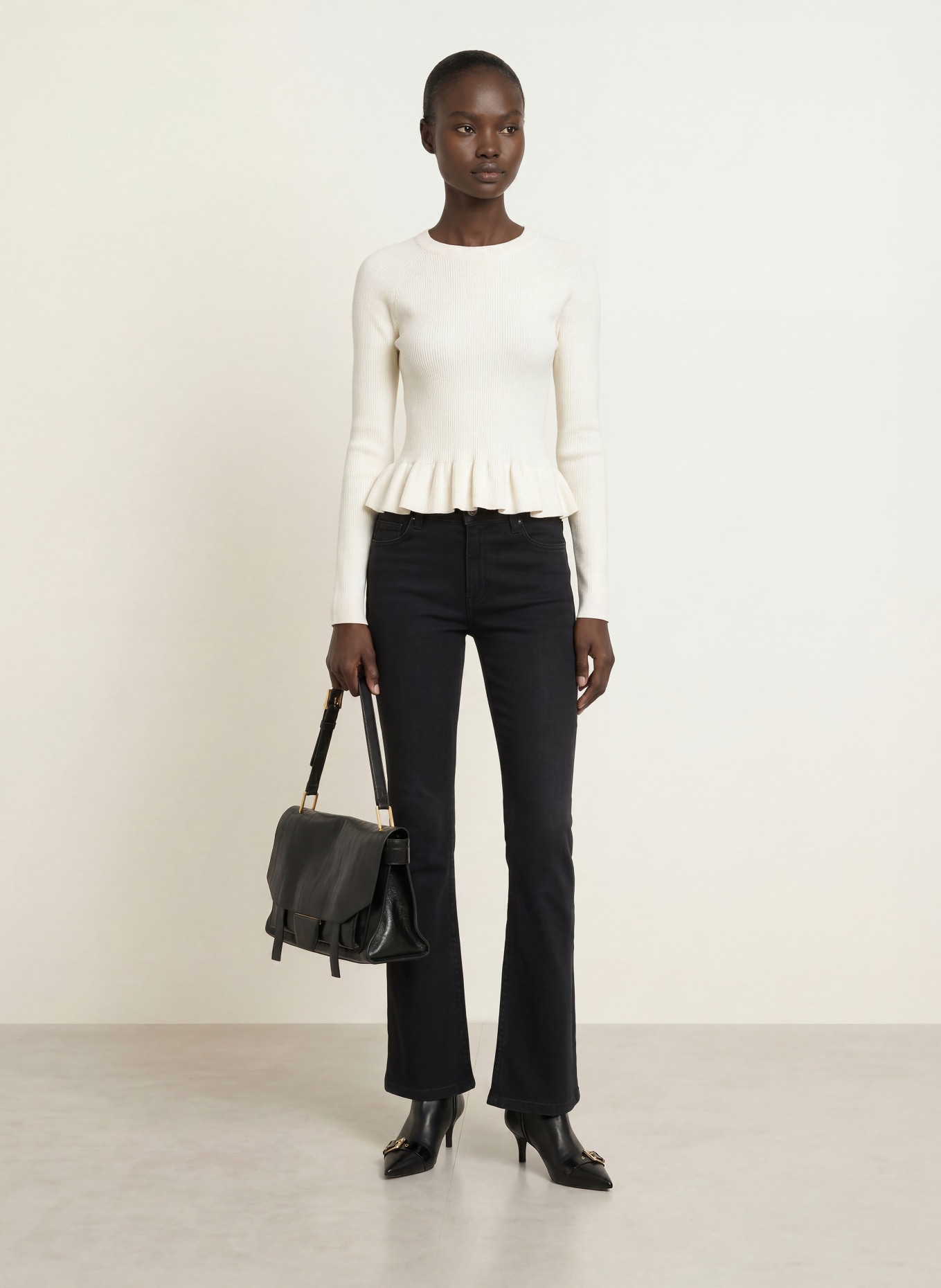 ALLSAINTS Trui JAS met ruches: ECRU