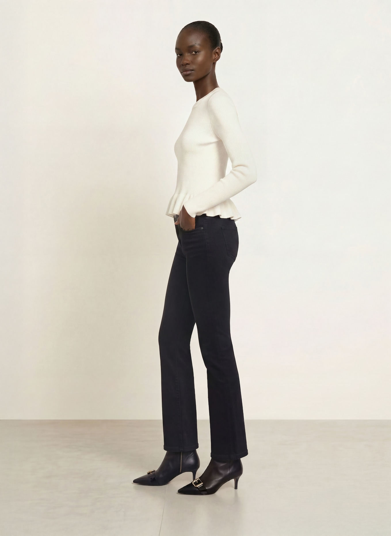 ALLSAINTS Trui JAS met ruches: ECRU