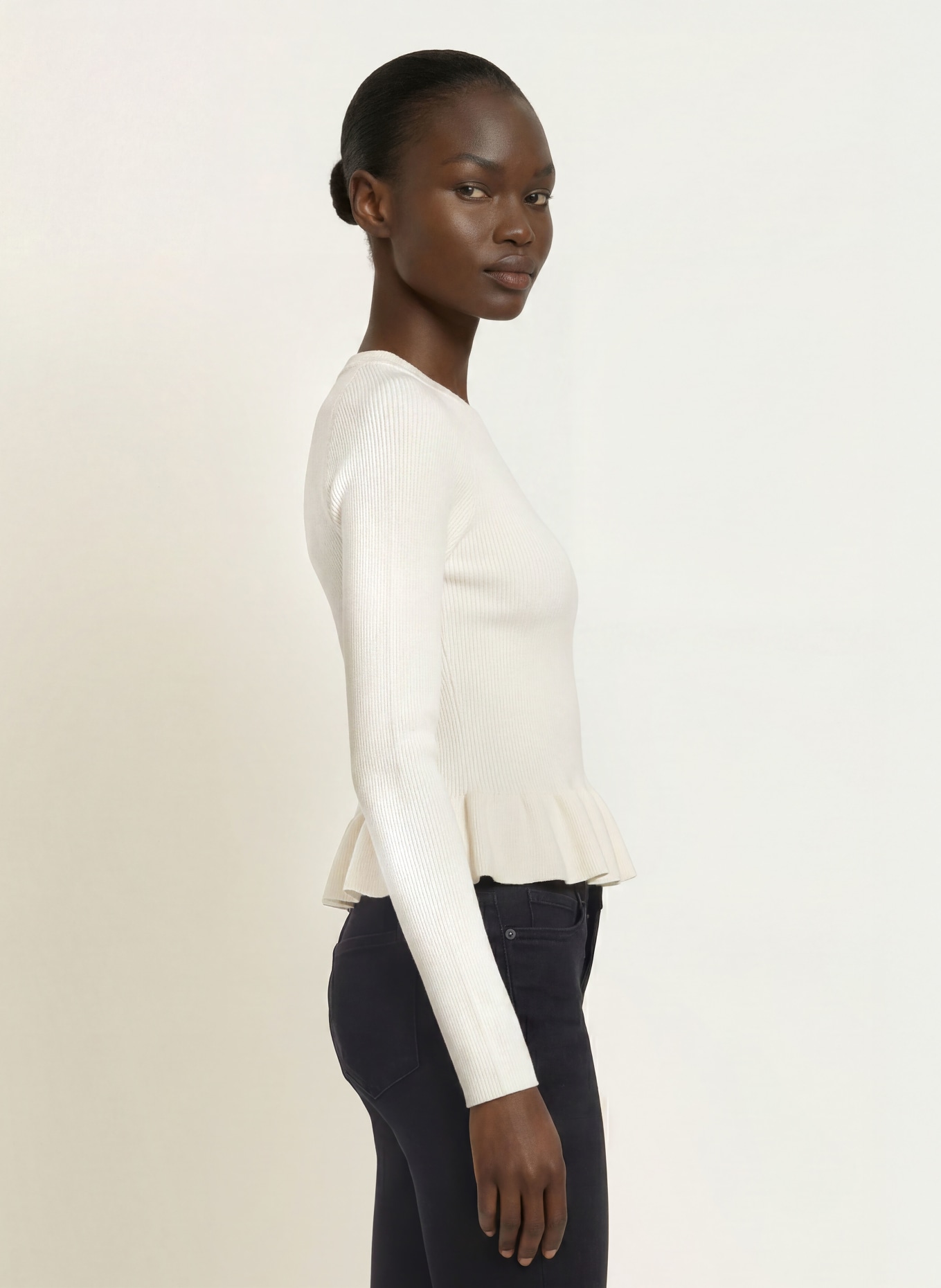 ALLSAINTS Trui JAS met ruches: ECRU
