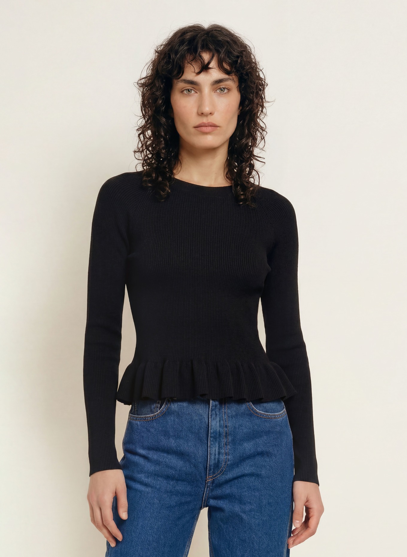 ALLSAINTS Trui JAS met ruches: ZWART