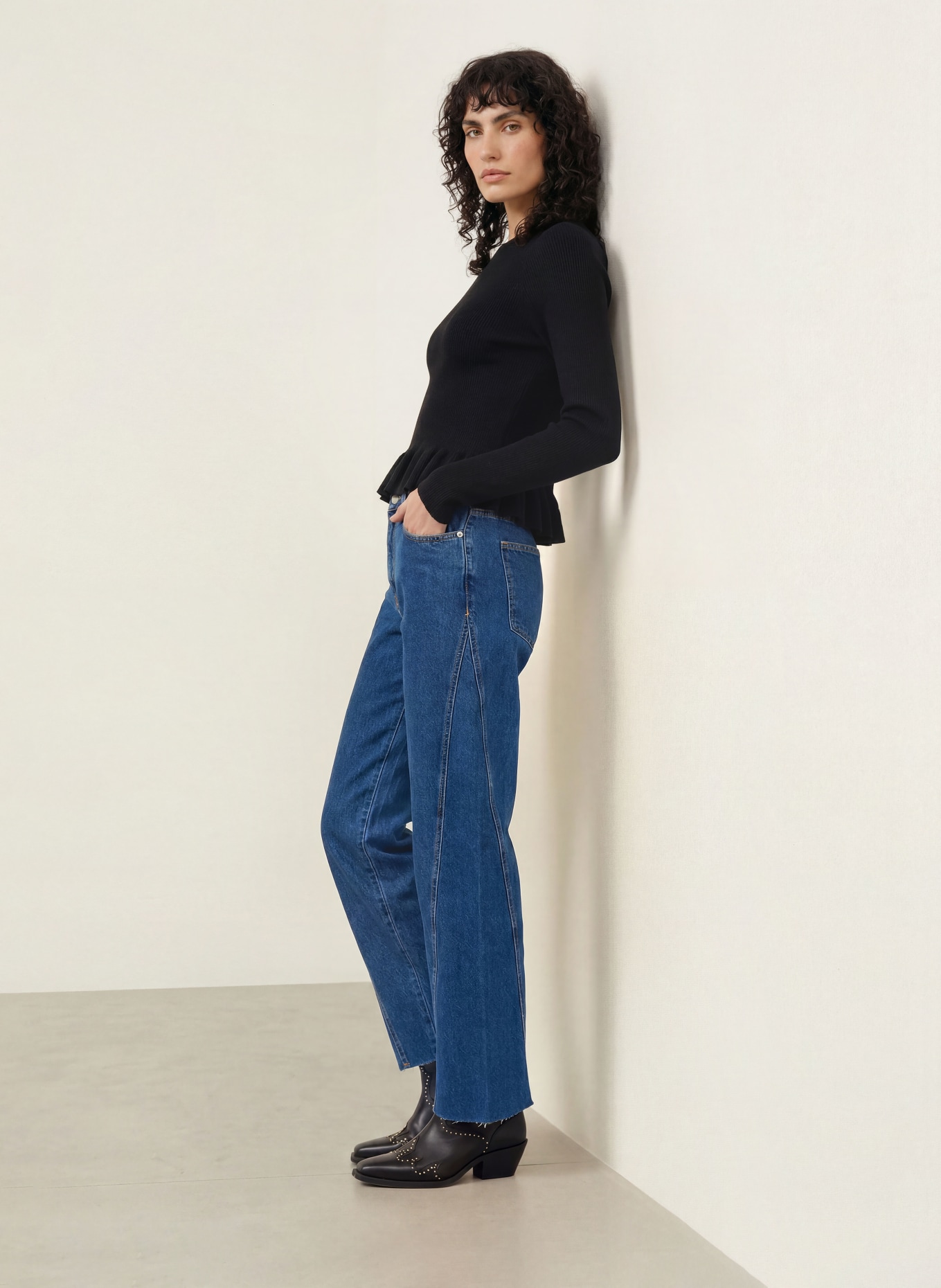 ALLSAINTS Trui JAS met ruches: ZWART