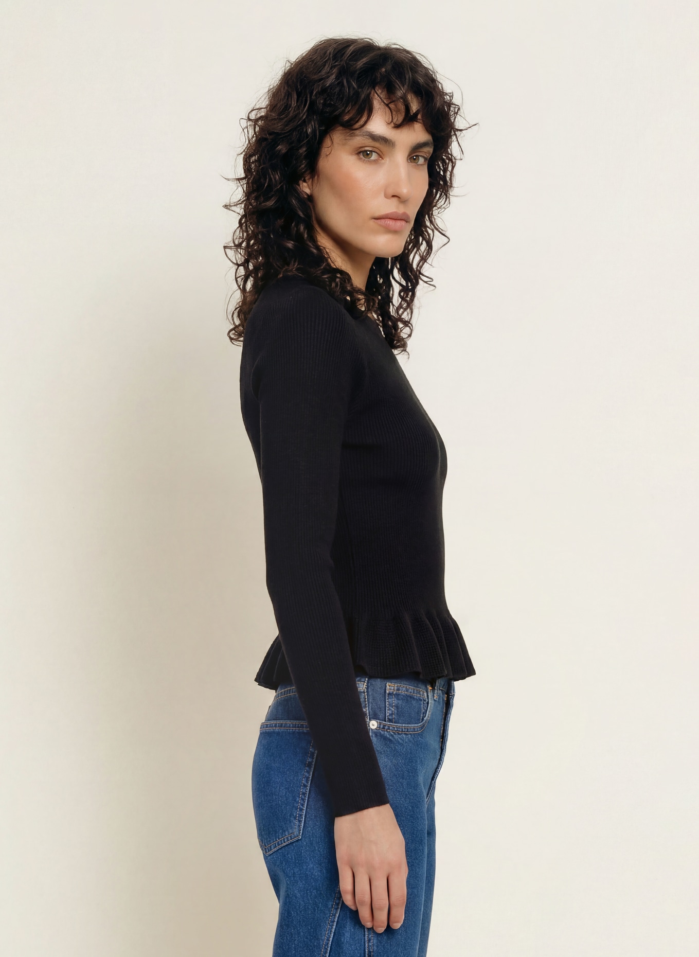 ALLSAINTS Trui JAS met ruches: ZWART