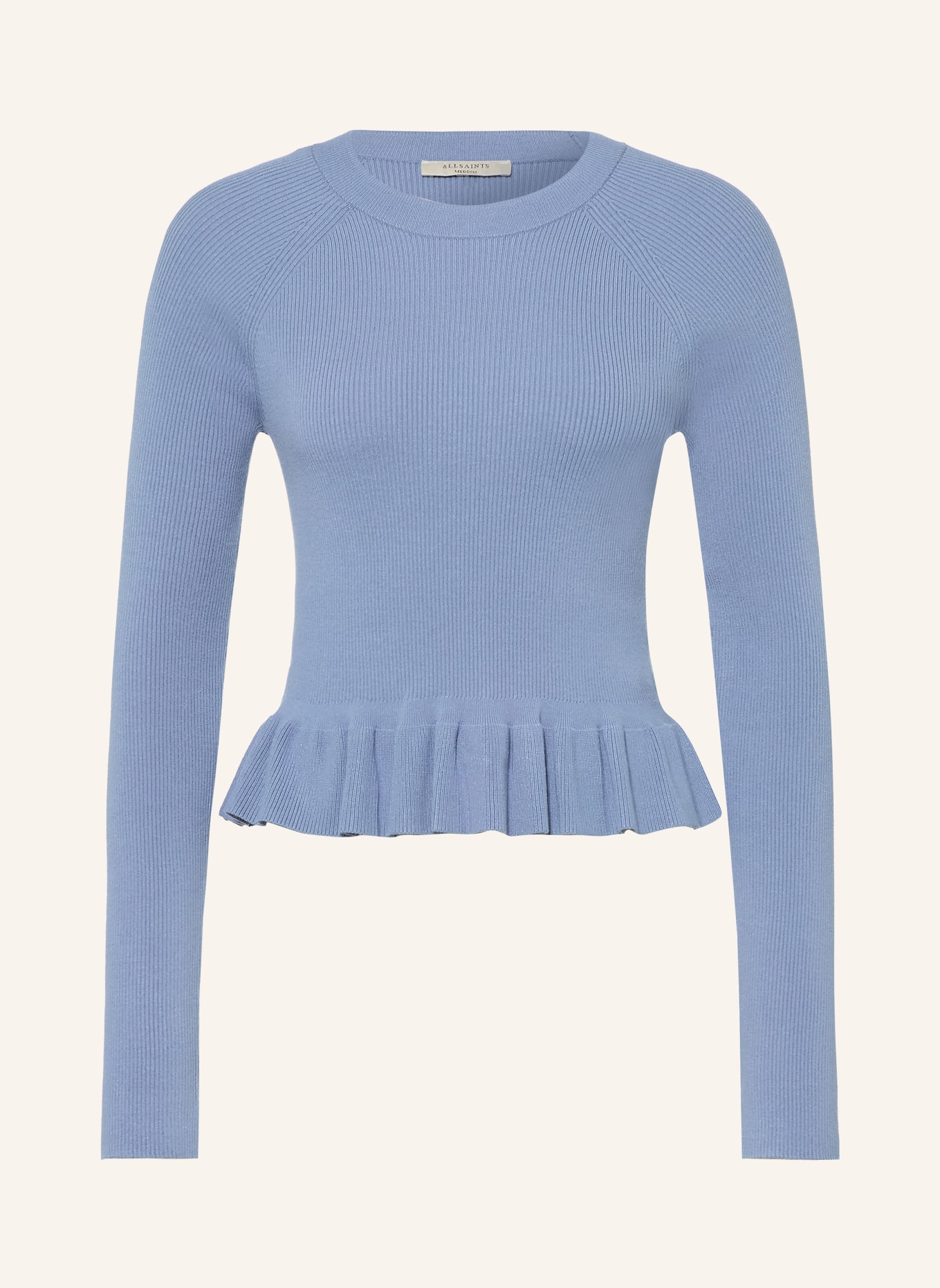 ALLSAINTS JAS Sweater with Ruffles: BLUE