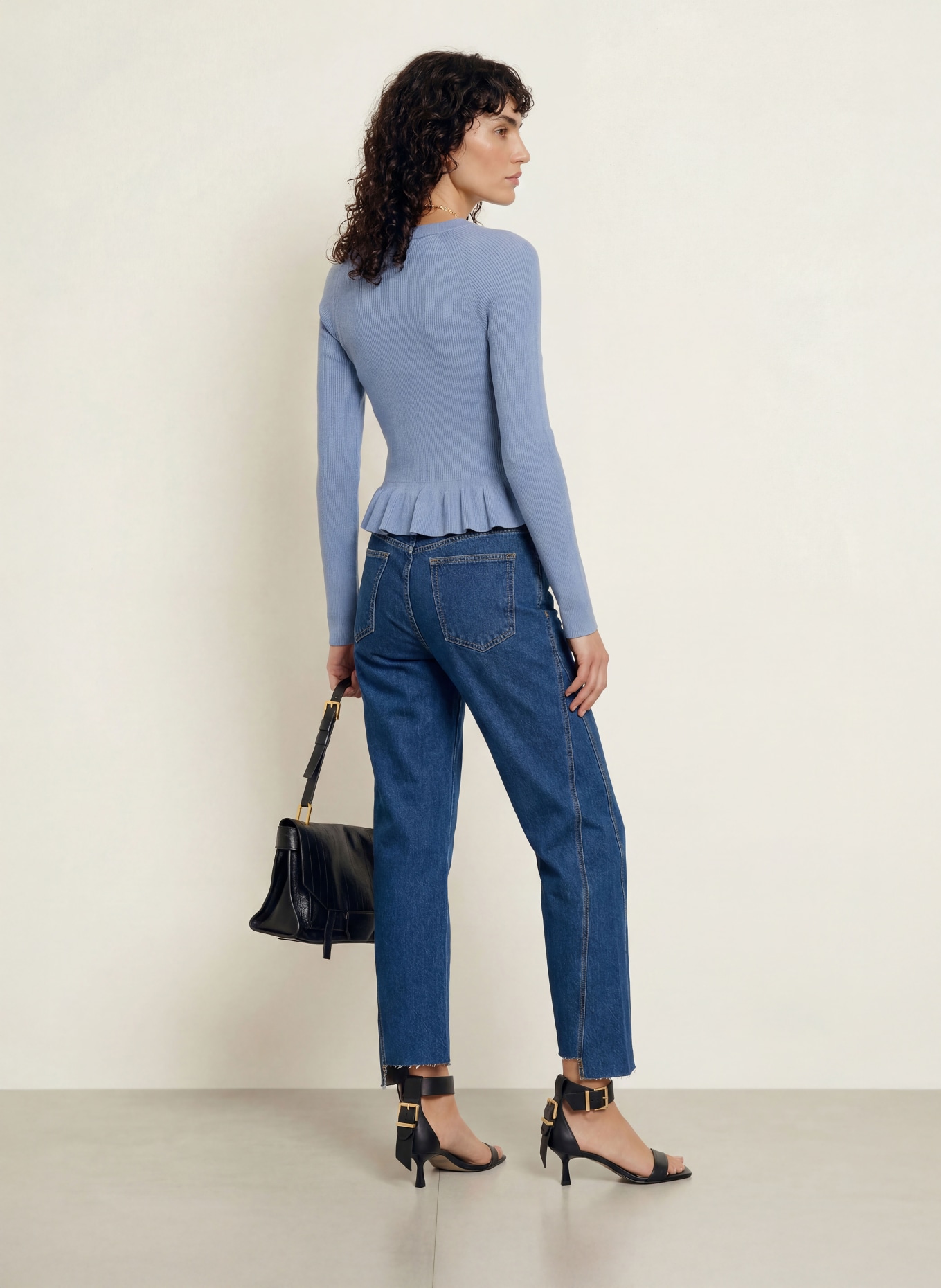 ALLSAINTS JAS Sweater with Ruffles: BLUE