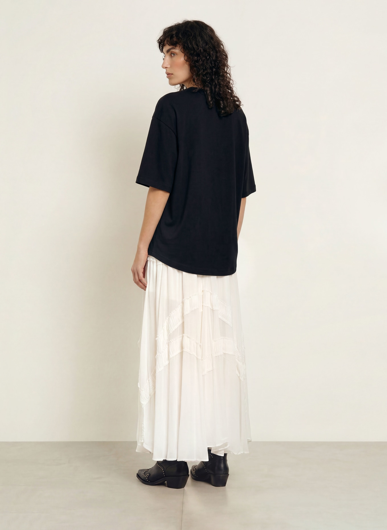 ALLSAINTS T-shirt AMELIE avec perles décoratives: NOIR