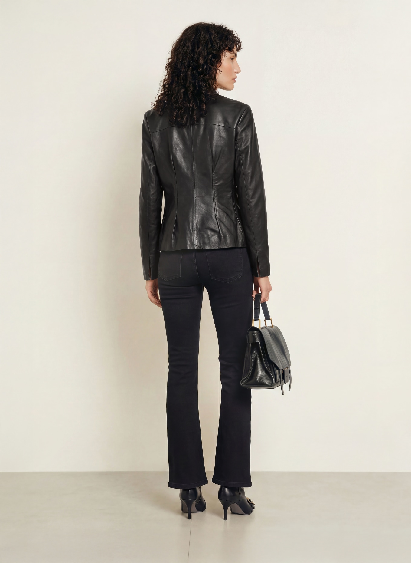 ALLSAINTS Veste en cuir CLO: NOIR