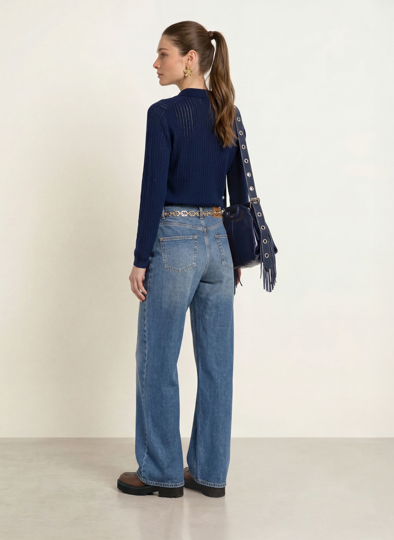 maje Strickjacke mit Schmucksteinen: DUNKELBLAU