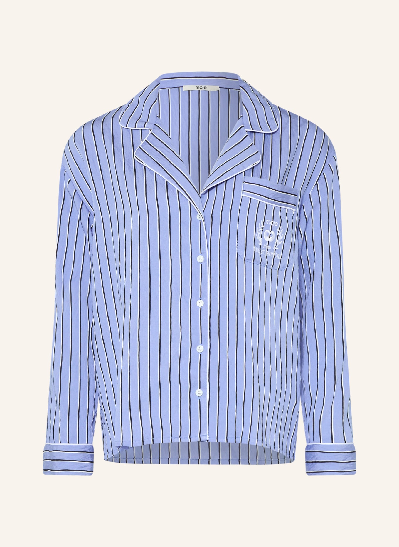 maje Bluse: HELLBLAU / DUNKELBLAU / WEISS