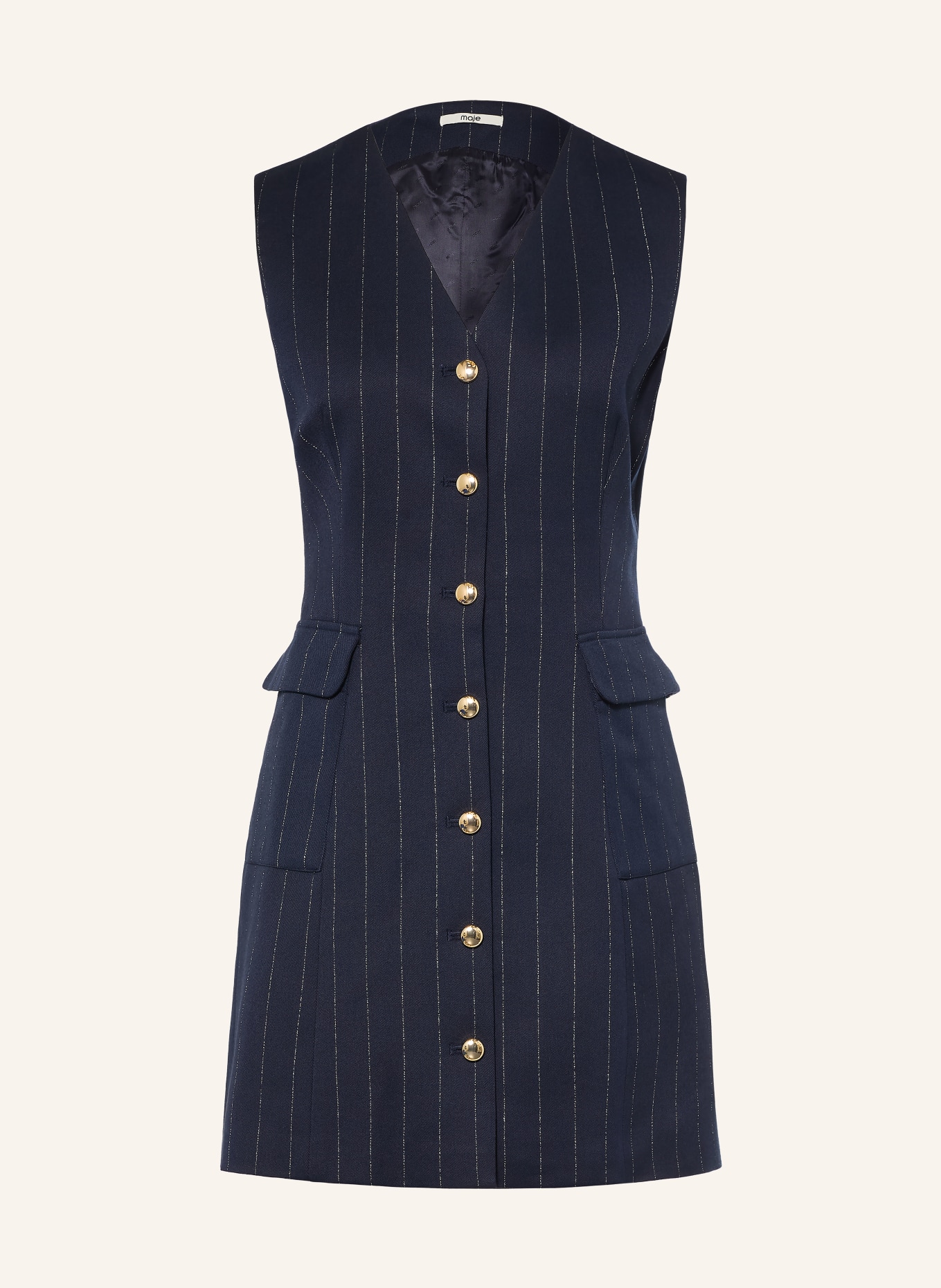 maje Kleid: DUNKELBLAU / WEISS