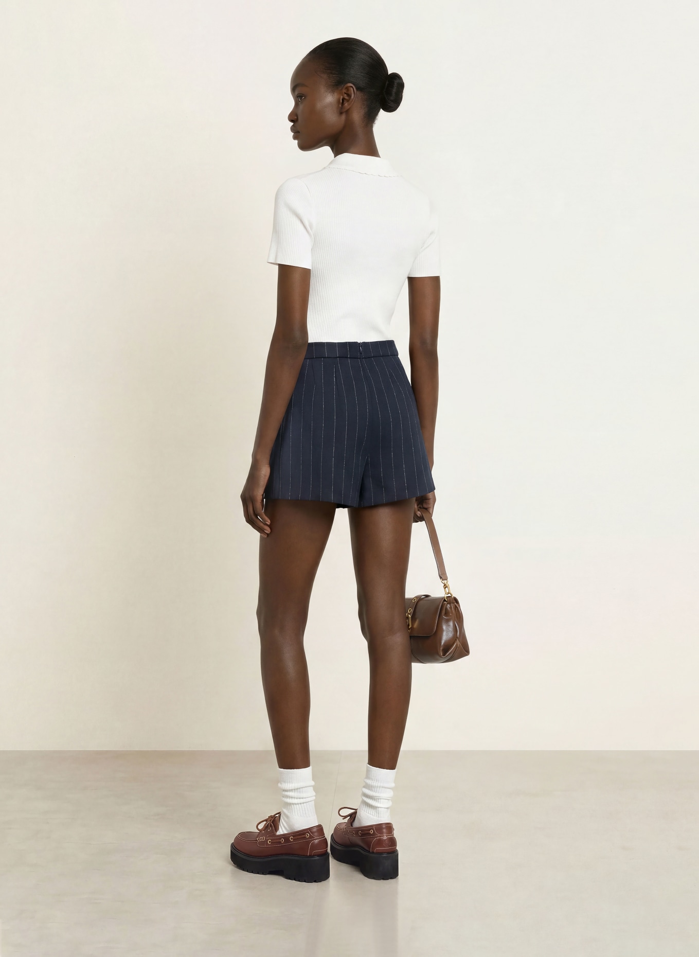 maje Skort mit Glitzergarn: DUNKELBLAU