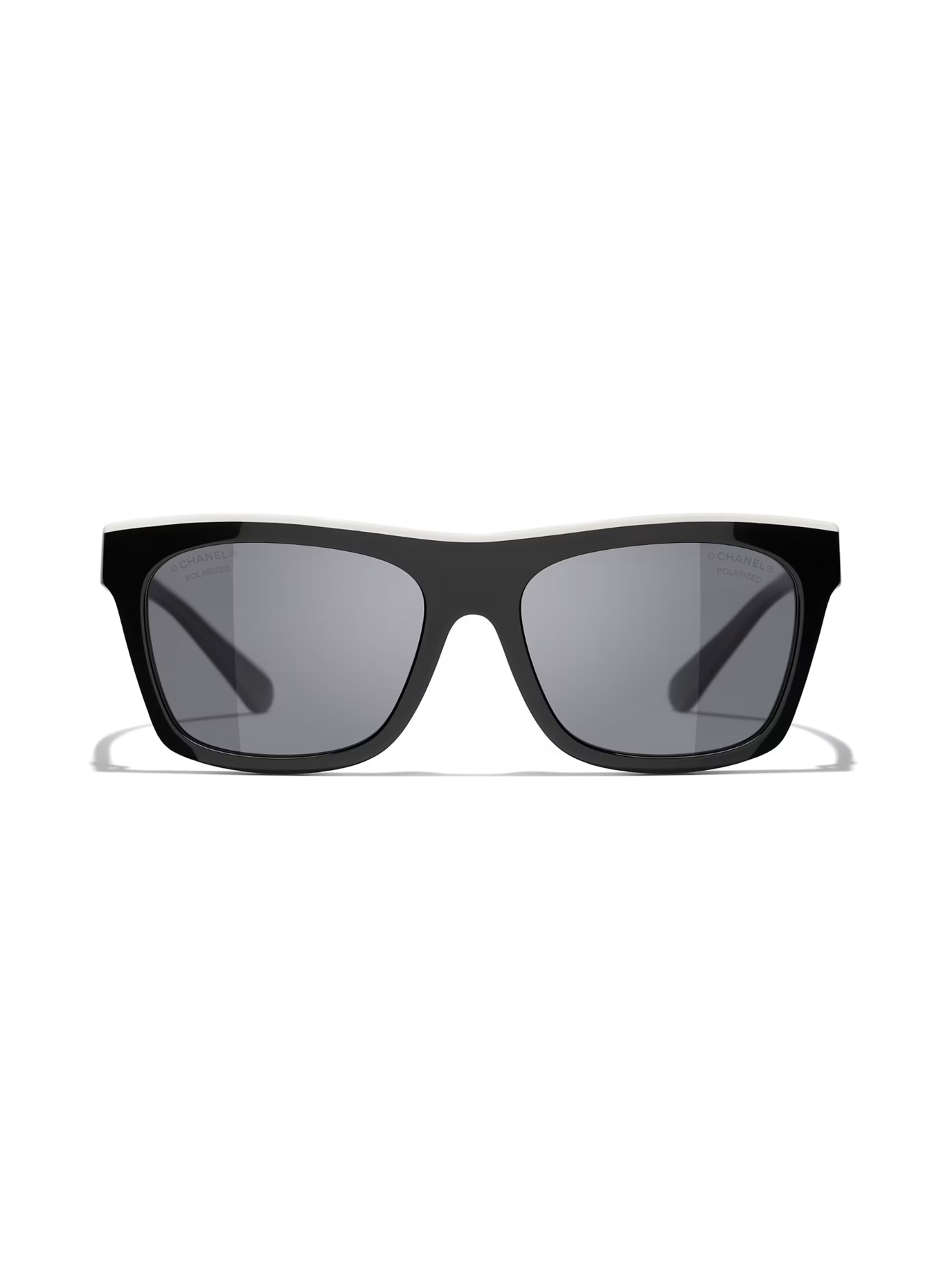 CHANEL Square Sunglasses: BLACK/ DARK GREY POLAR