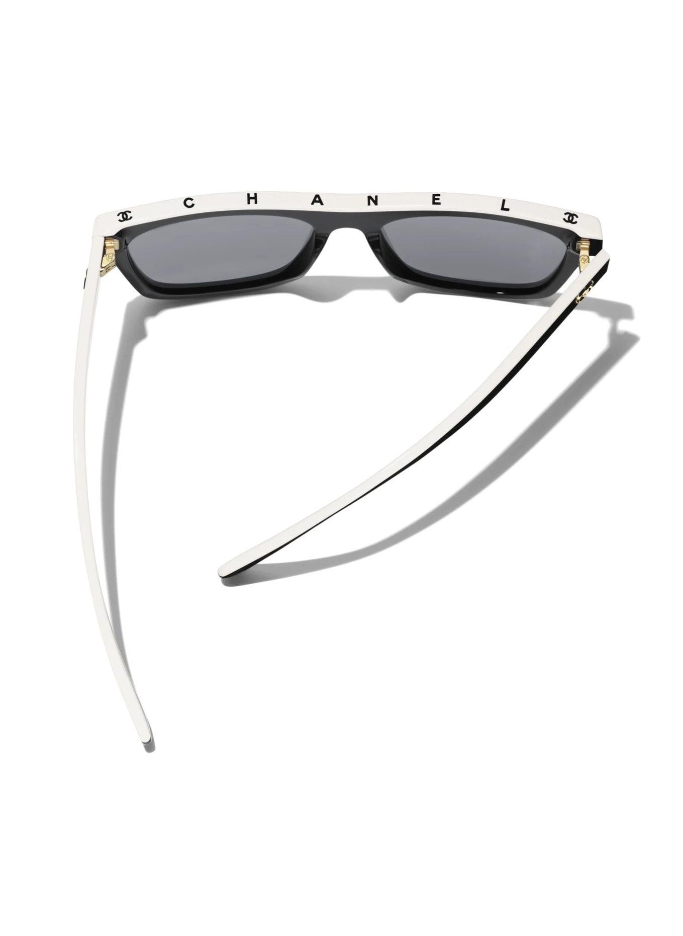 CHANEL Square Sunglasses: BLACK/ DARK GREY POLAR