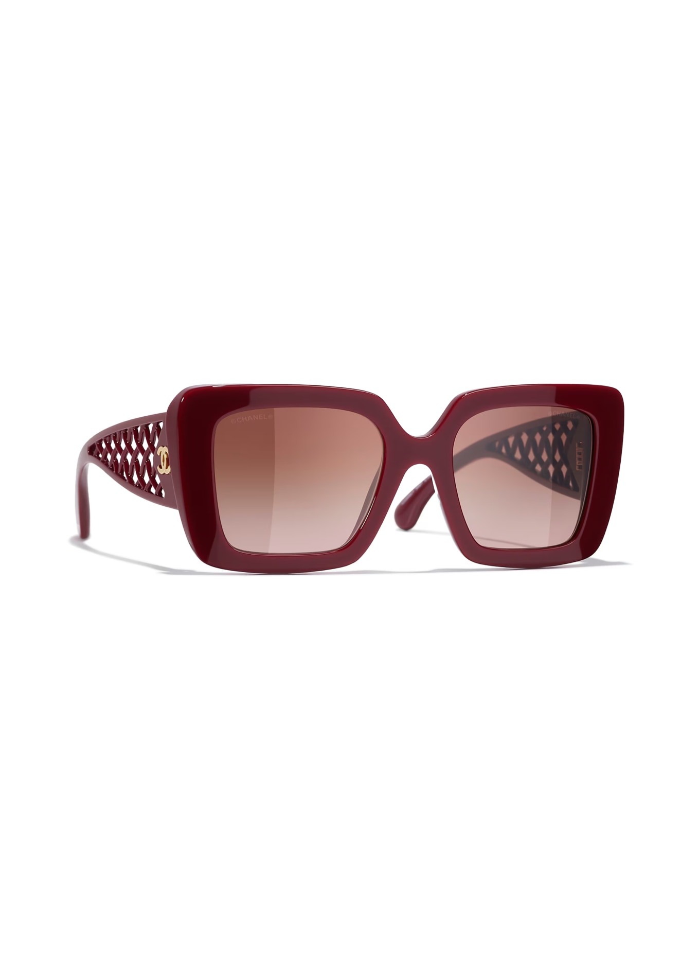 CHANEL Square Sunglasses: BORDEAUX/PINK GRADIENT GREY