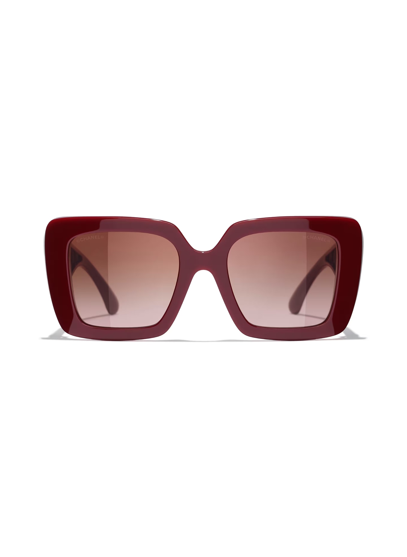 CHANEL Square Sunglasses: BORDEAUX/PINK GRADIENT GREY