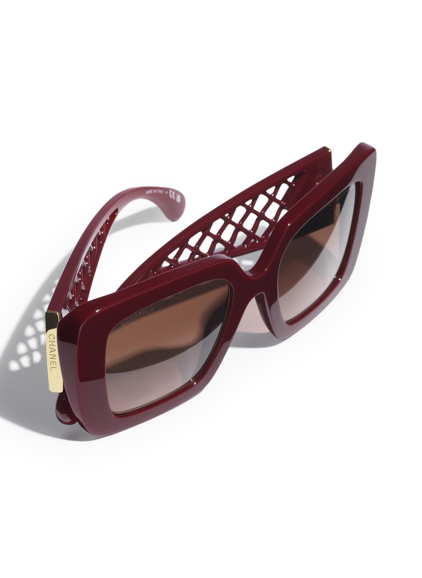 CHANEL Square Sunglasses: BORDEAUX/PINK GRADIENT GREY