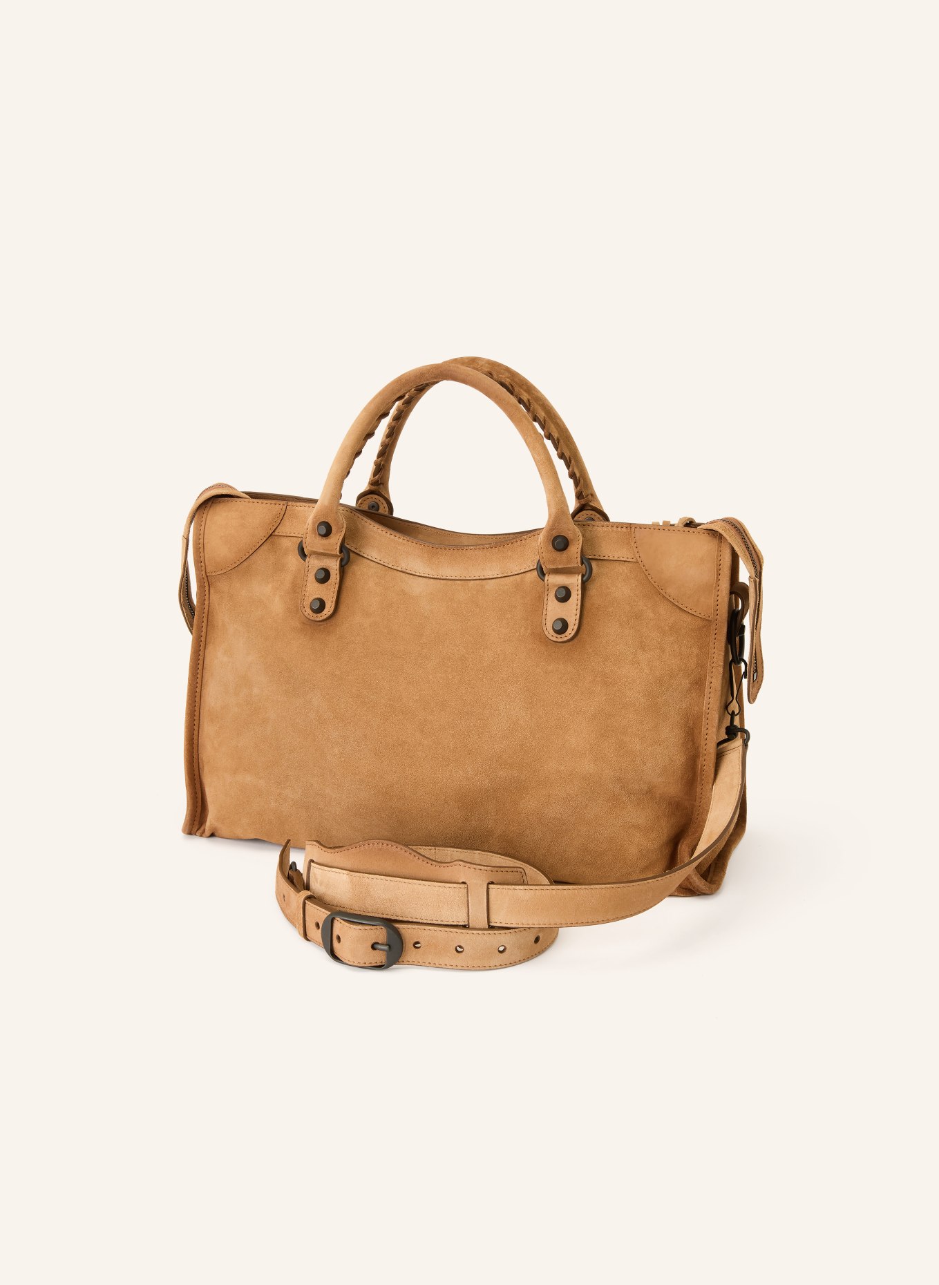 BALENCIAGA Handtasche LE CITY BAG MEDIUM mit Nieten: CAMEL