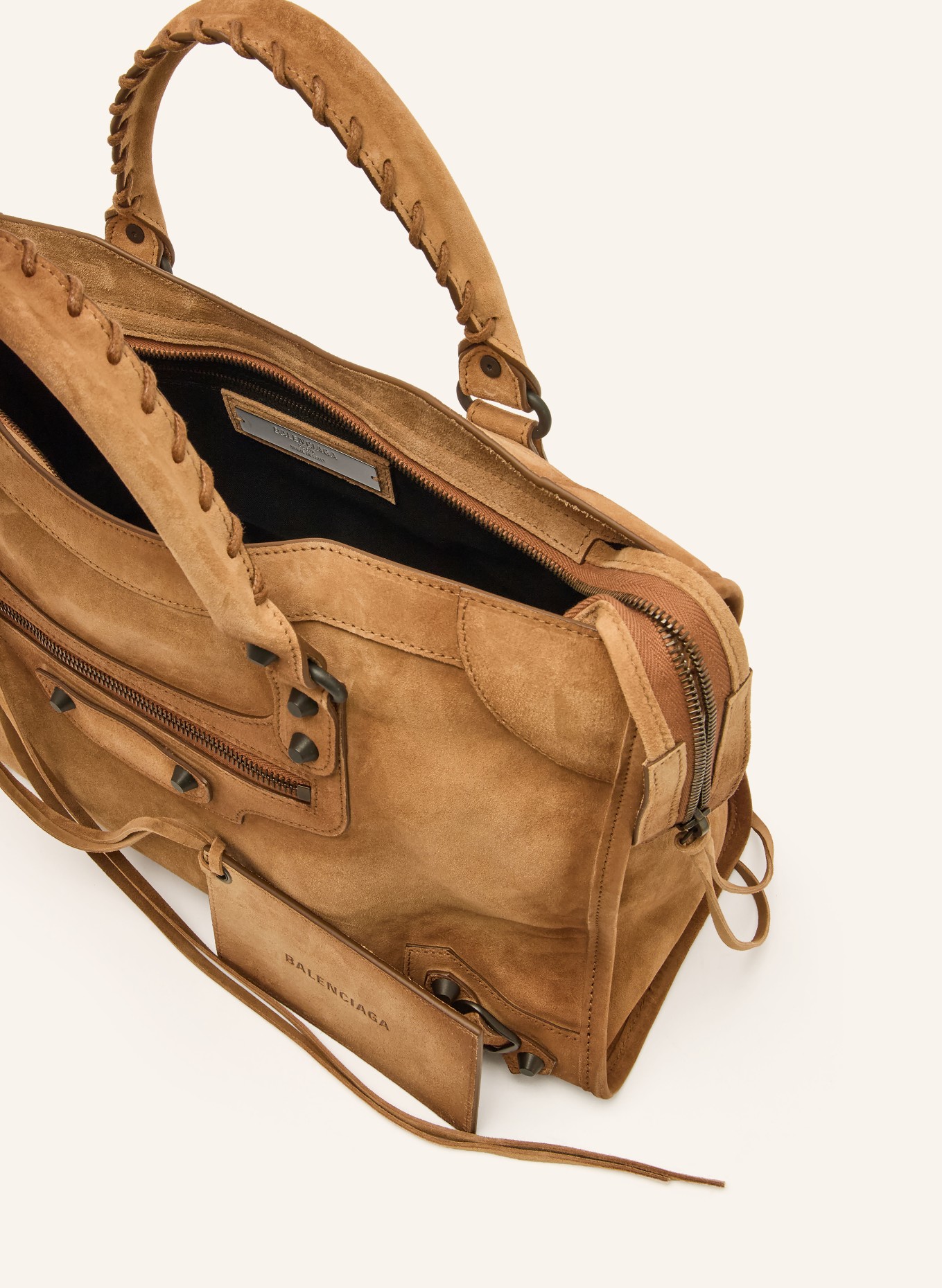 BALENCIAGA Handtasche LE CITY BAG MEDIUM mit Nieten: CAMEL