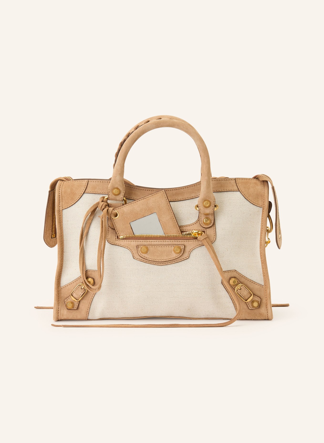 BALENCIAGA Torebka LE CITY BAG SMALL: BEŻOWY / ZŁOTY / KONIAKOWY