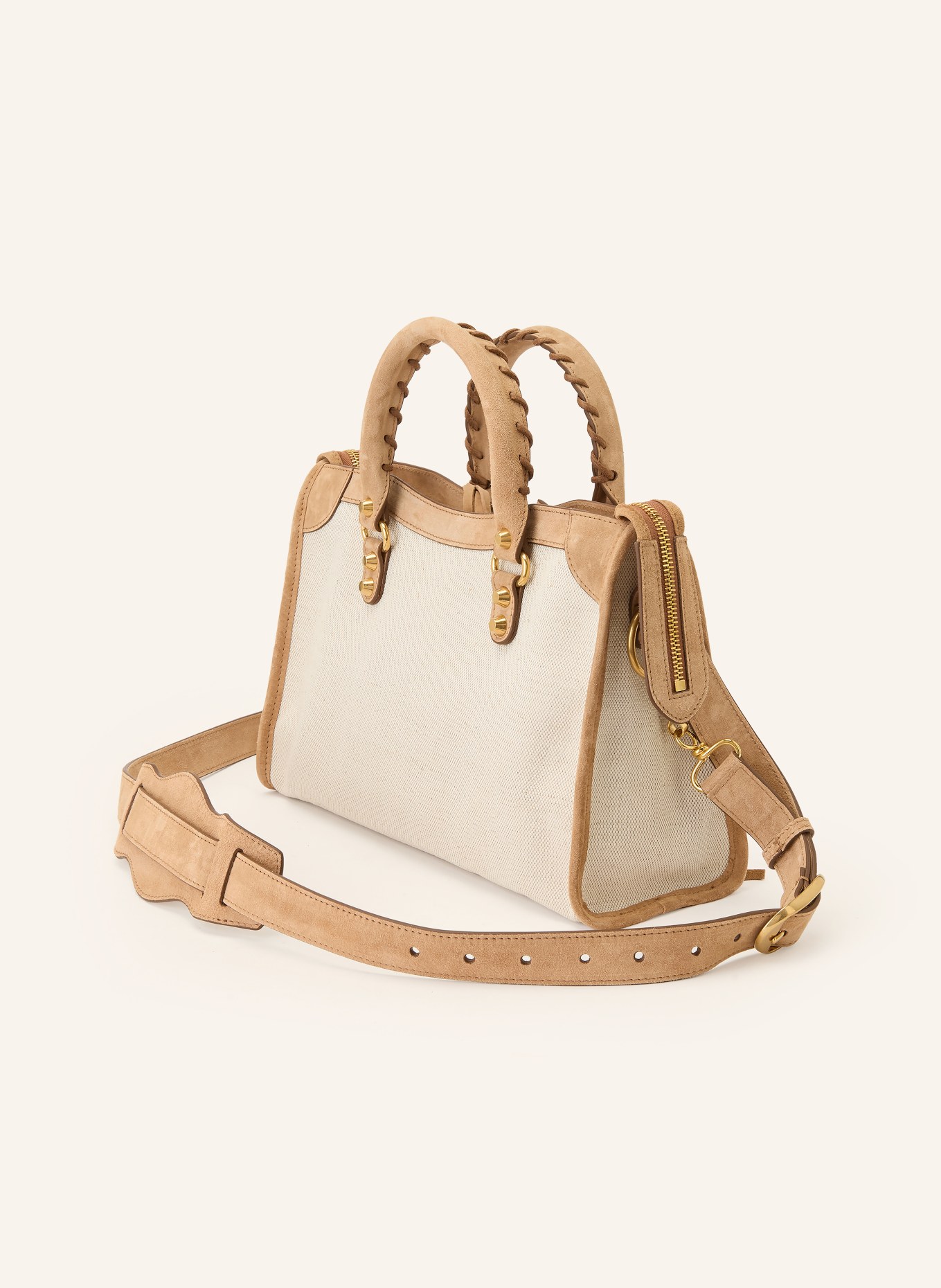 BALENCIAGA Torebka LE CITY BAG SMALL: BEŻOWY / ZŁOTY / KONIAKOWY