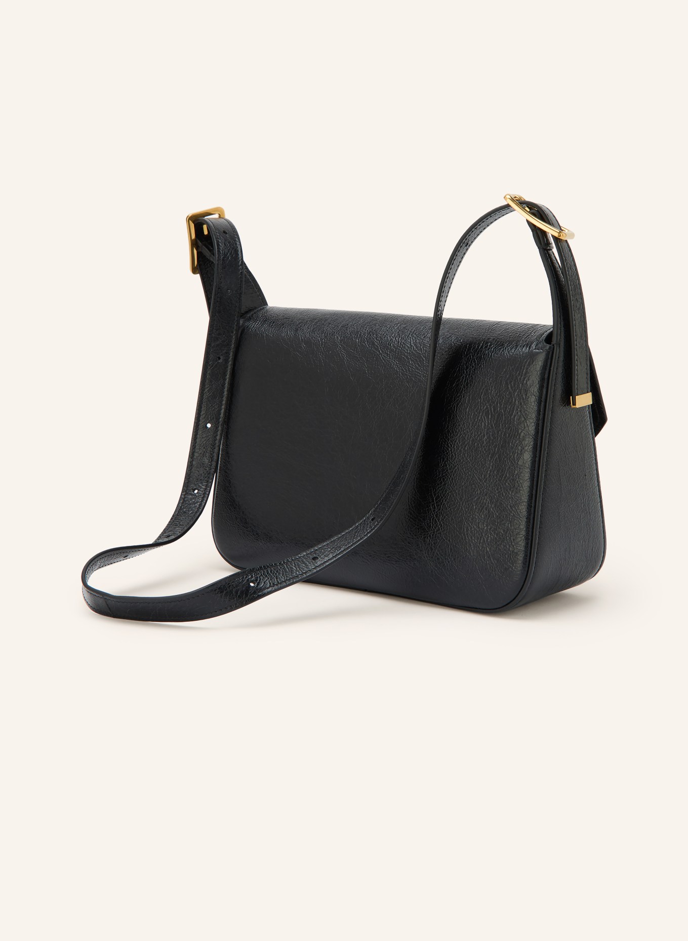 BALENCIAGA Schultertasche CLICCA MEDIUM: SCHWARZ / GOLD
