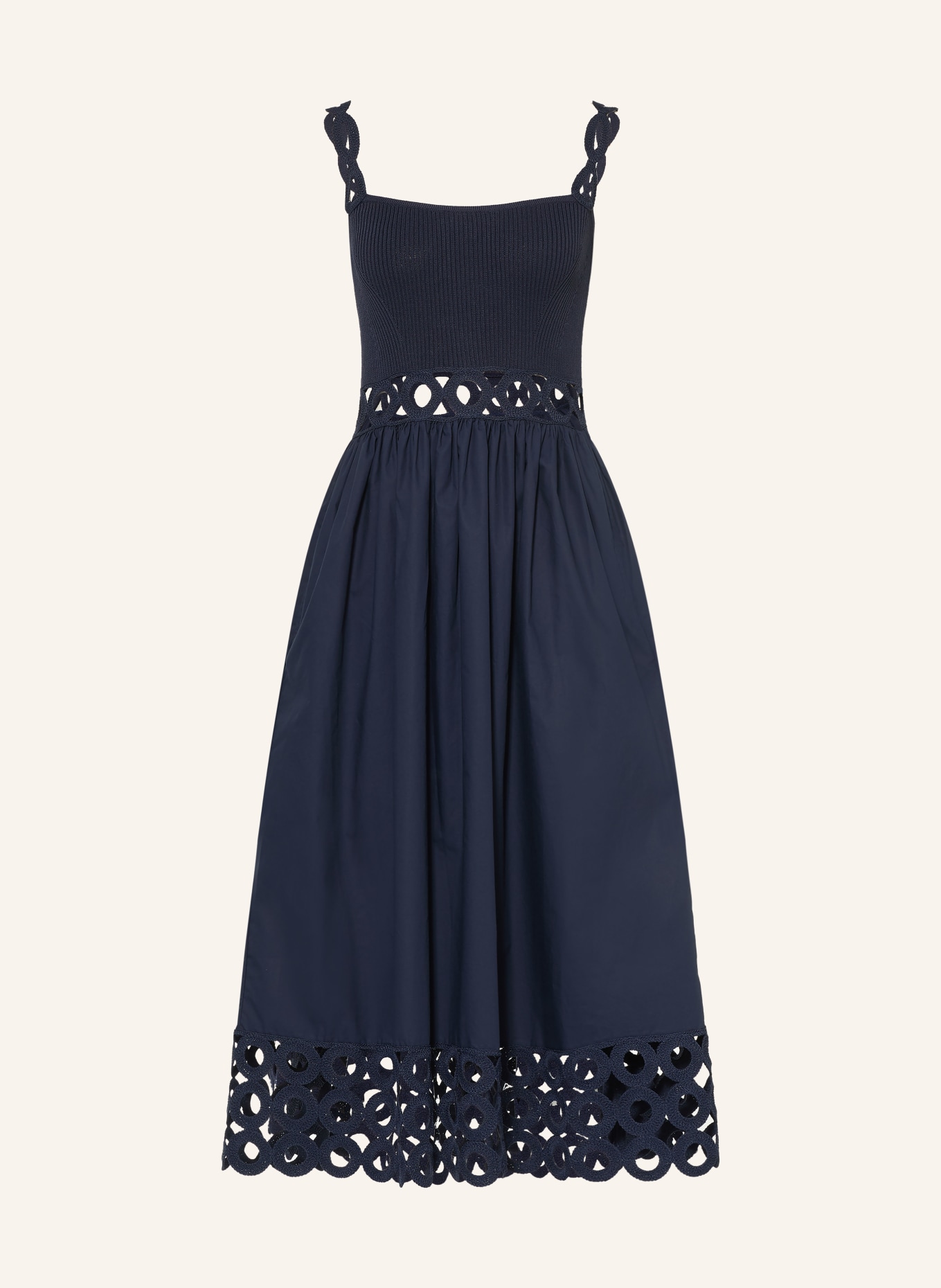 REISS Jurk RITA met uitsnijdingen: DONKERBLAUW